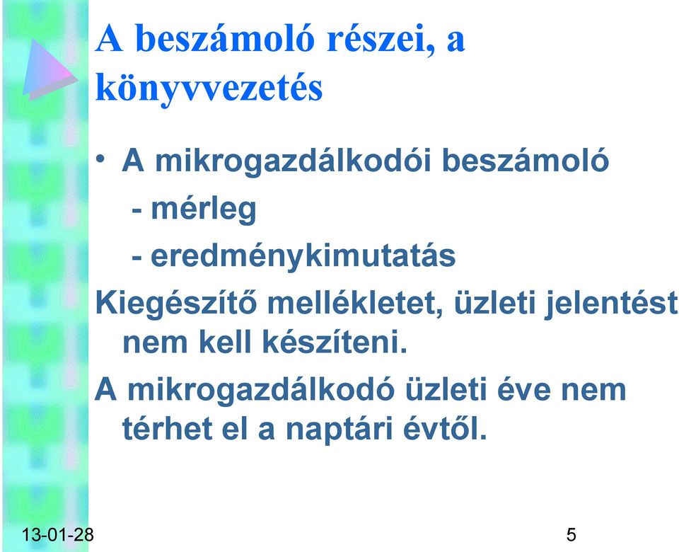 mellékletet, üzleti jelentést nem kell készíteni.