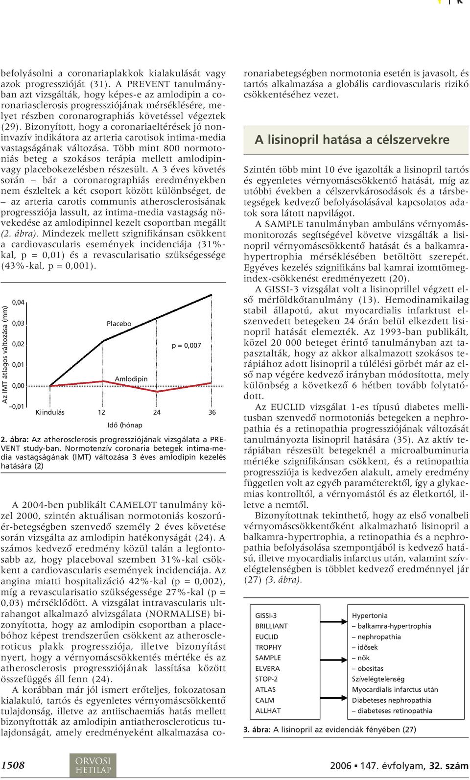 Bizonyított, hogy a coronariaeltérések jó noninvazív indikátora az arteria carotisok intima-media vastagságának változása.