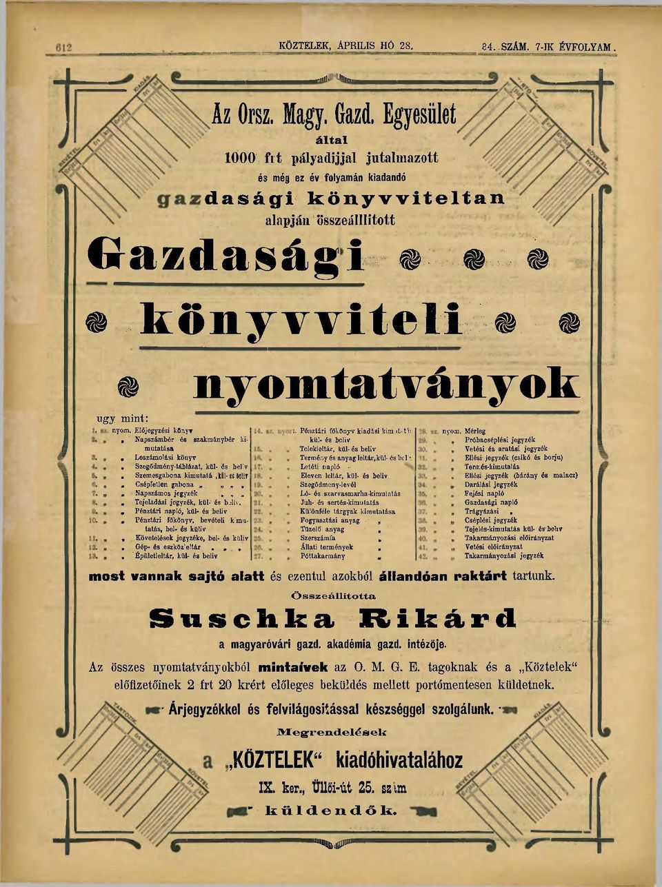 Előjegyzési köayv, ííapszámbér és szakmánybér kimutatása» Leszámolási könyv Szegödmény-táblázat, kül- és bel'.