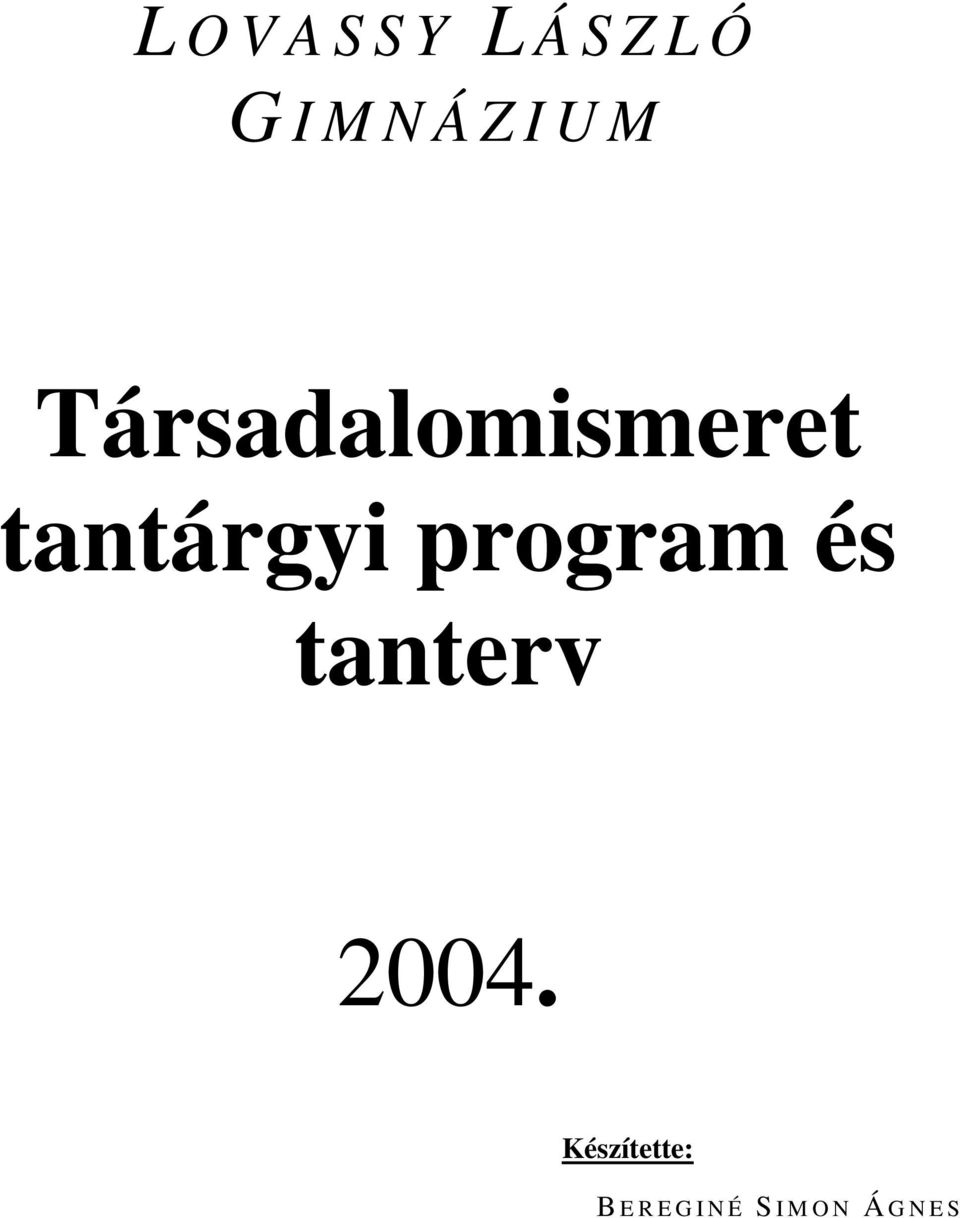 program és tanterv 2004.