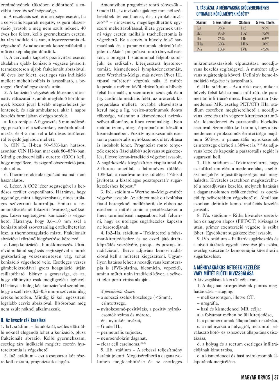 A cervicalis kaparék pozitivitása esetén általában újabb konizáció végzése javasolt, természetesen újabb frakcionált abrázióval.