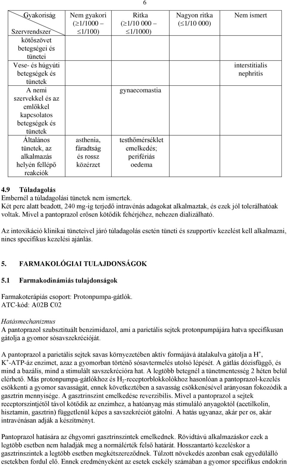 9 Túladagolás Embernél a túladagolási nem ismertek. Két perc alatt beadott, 240 mg-ig terjedő intravénás adagokat alkalmaztak, és ezek jól tolerálhatóak voltak.