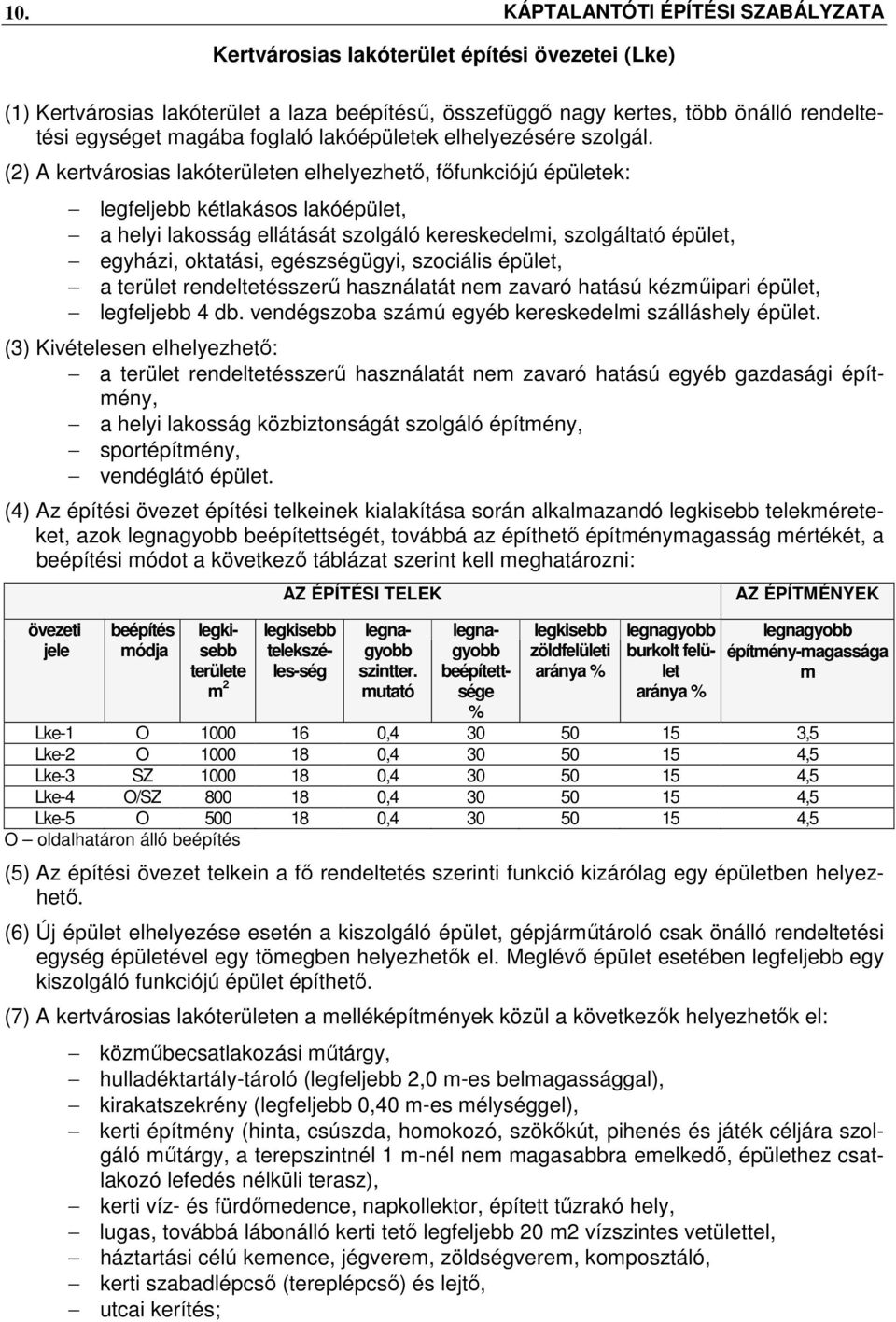 (2) A kertvárosias lakóterületen elhelyezhető, főfunkciójú épületek: legfeljebb kétlakásos lakóépület, a helyi lakosság ellátását szolgáló kereskedelmi, szolgáltató épület, egyházi, oktatási,