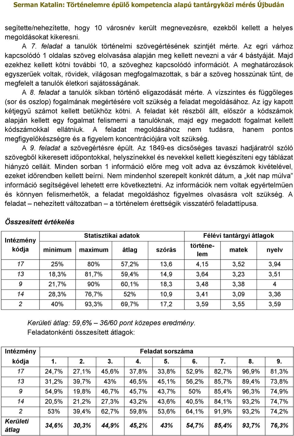 A meghatározások egyszerűek voltak, rövidek, világosan megfogalmazottak, s bár a szöveg hosszúnak tűnt, de megfelelt a tanulók életkori sajátosságának. A 8.