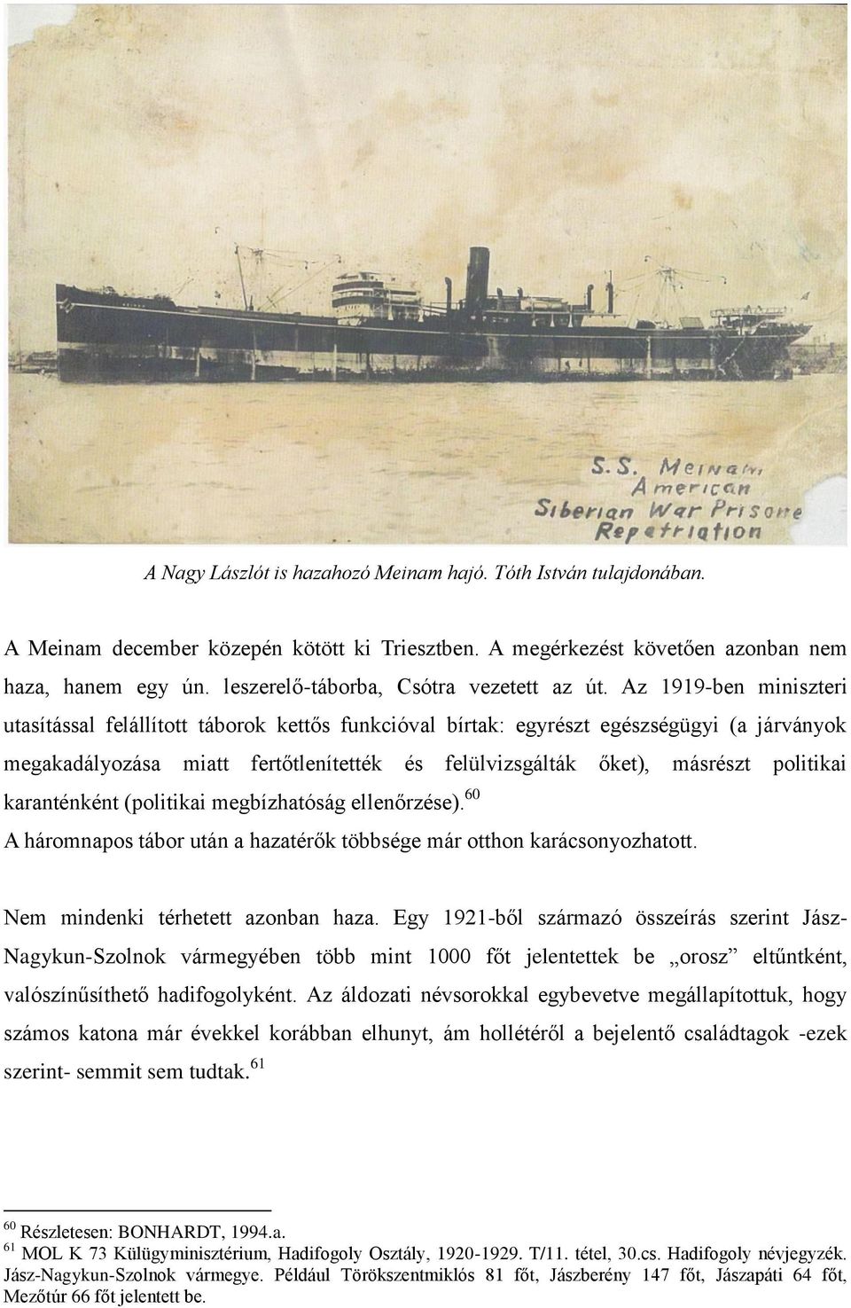 Az 1919-ben miniszteri utasítással felállított táborok kettős funkcióval bírtak: egyrészt egészségügyi (a járványok megakadályozása miatt fertőtlenítették és felülvizsgálták őket), másrészt politikai