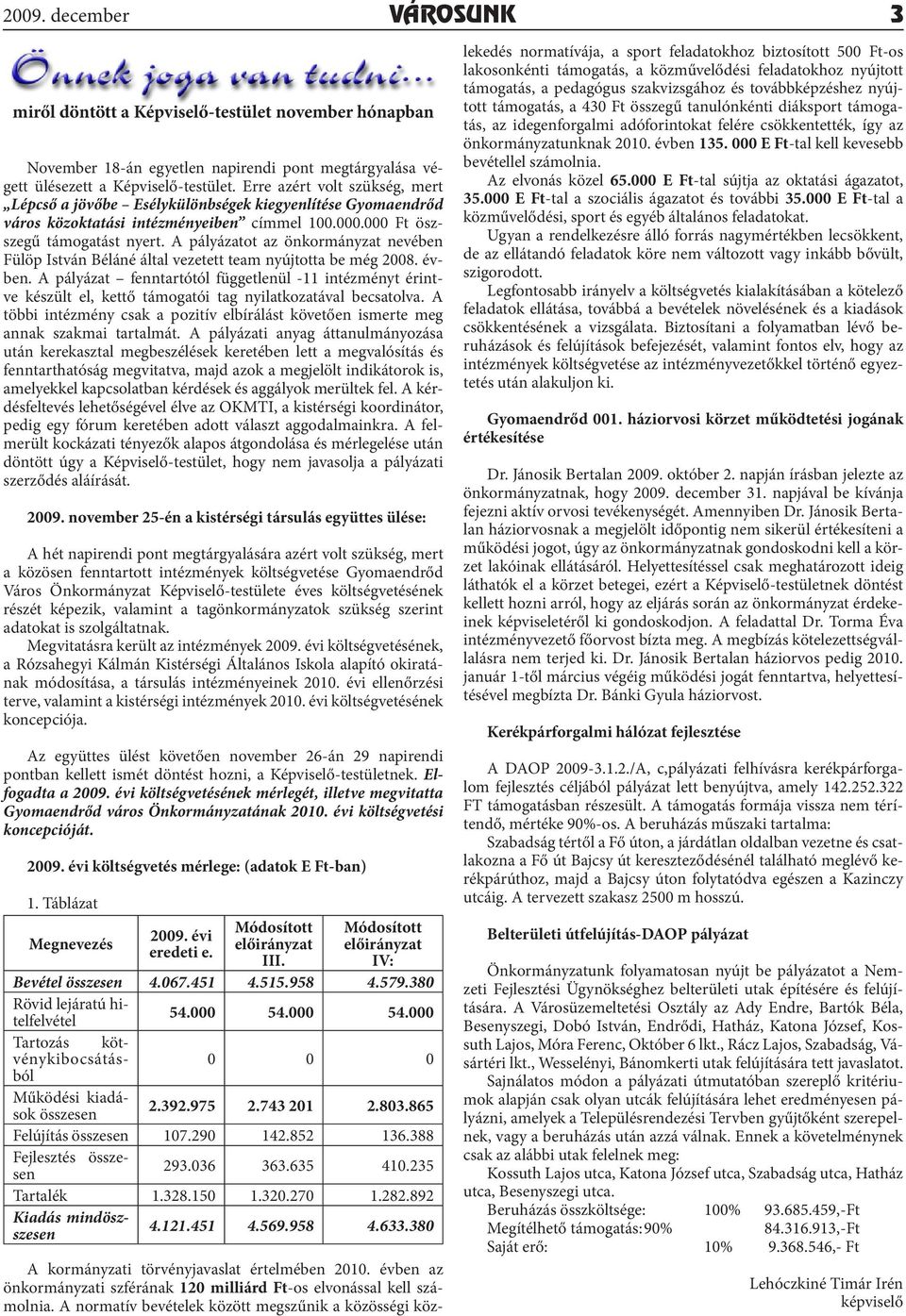 A pályázatot az önkormányzat nevében Fülöp István Béláné által vezetett team nyújtotta be még 2008. évben.