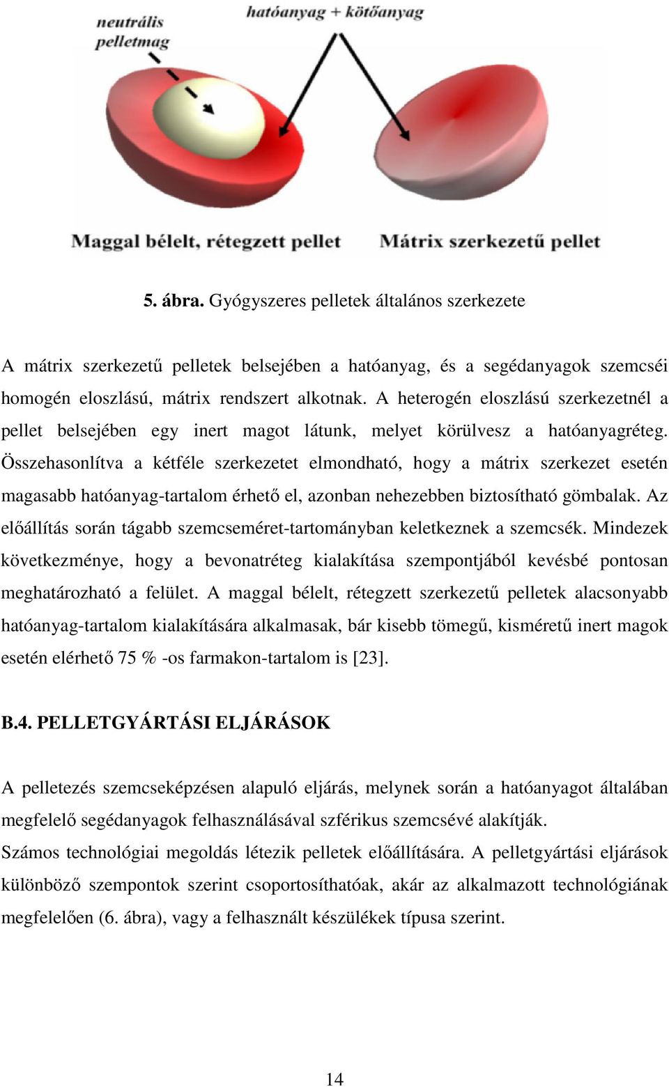 Összehasonlítva a kétféle szerkezetet elmondható, hogy a mátrix szerkezet esetén magasabb hatóanyag-tartalom érhető el, azonban nehezebben biztosítható gömbalak.