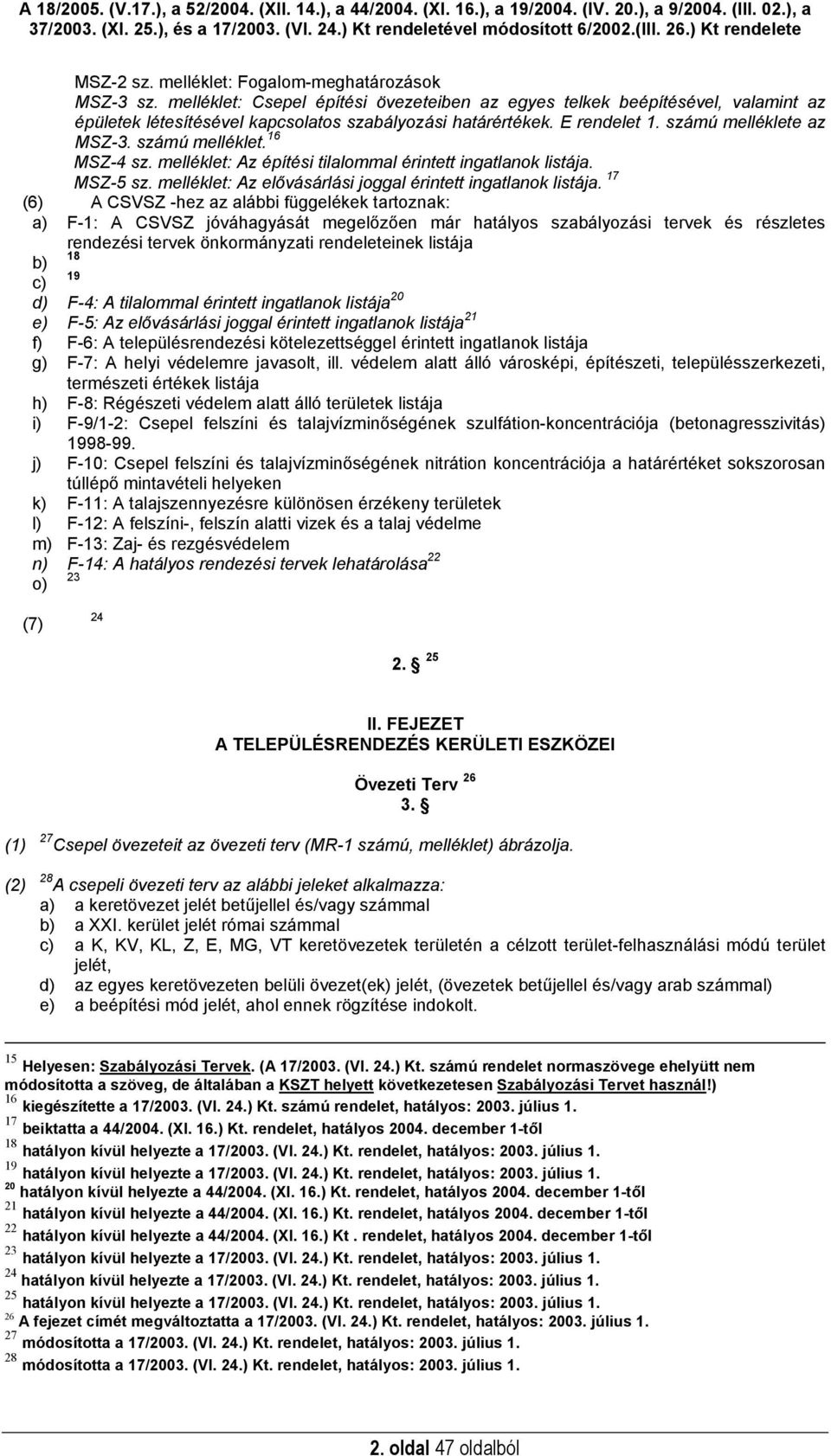 melléklet: Az elővásárlási joggal érintett ingatlanok listája.