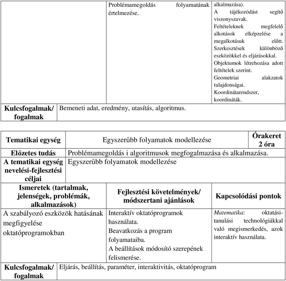 Geometriai alakzatok tulajdonságai. Koordinátarendszer, koordináták.