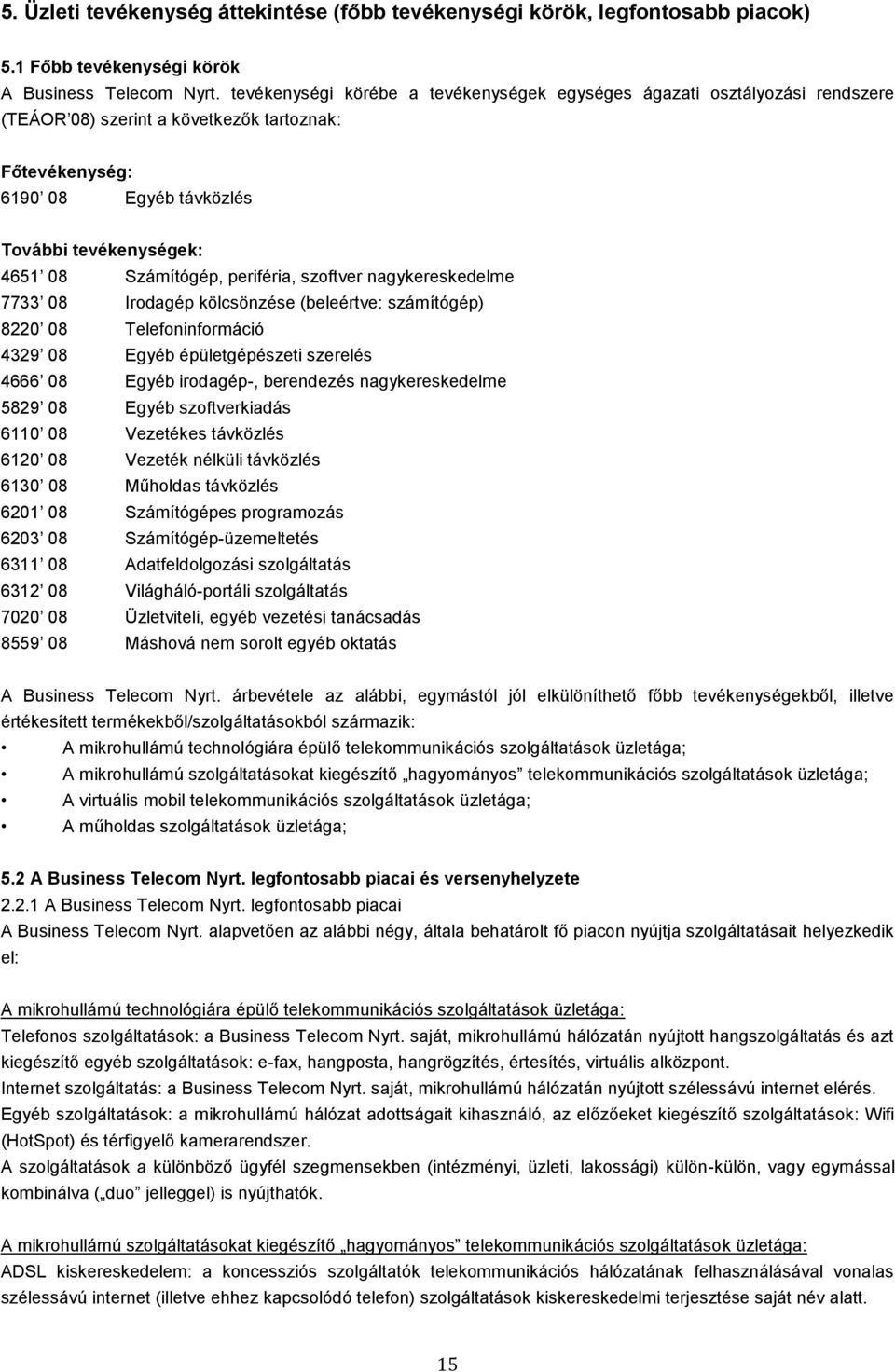 Számítógép, periféria, szoftver nagykereskedelme 7733 08 Irodagép kölcsönzése (beleértve: számítógép) 8220 08 Telefoninformáció 4329 08 Egyéb épületgépészeti szerelés 4666 08 Egyéb irodagép-,