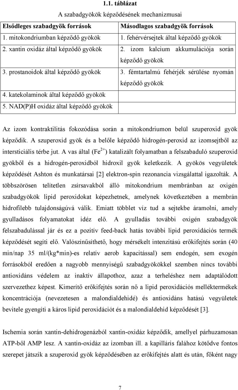 katekolaminok által képződő gyökök 5. NAD(P)H oxidáz által képződő gyökök Az izom kontraktilitás fokozódása során a mitokondriumon belül szuperoxid gyök képződik.