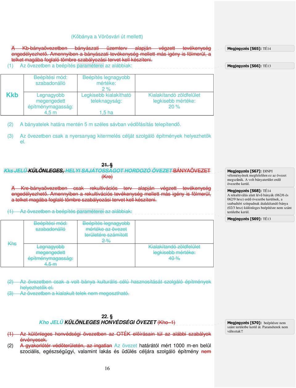 (1) Az övezetben a beépítés paraméterei az alábbiak: Megjegyzés [S65]: TÉ14 Megjegyzés [S66]: TÉ13 Kkb Beépítési mód: szabadonálló Legnagyobb megengedett építménymagasság: 4,5 m Beépítés legnagyobb