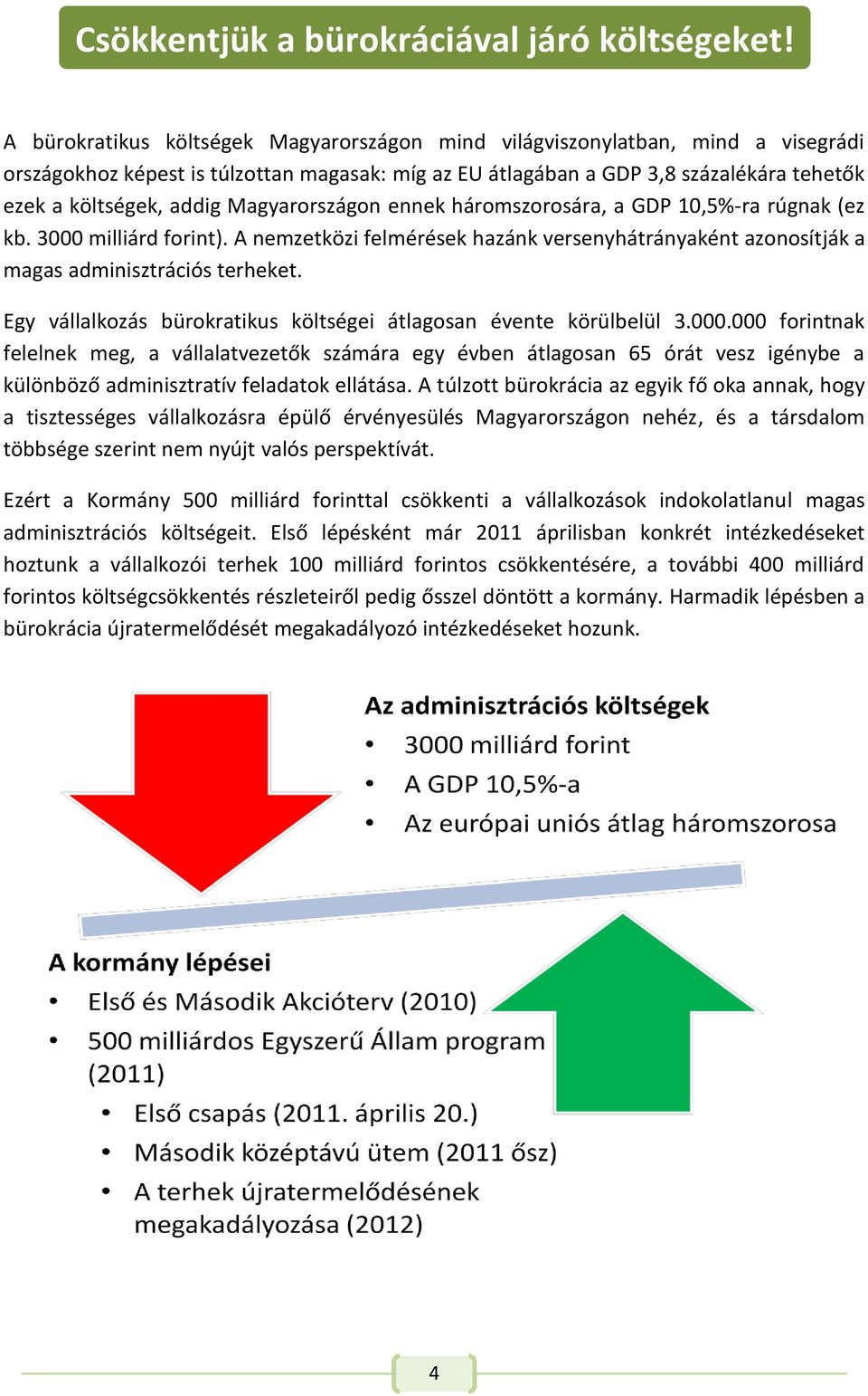 Magyarországon ennek háromszorosára, a GDP 10,5%-ra rúgnak (ez kb. 3000 milliárd forint). A nemzetközi felmérések hazánk versenyhátrányaként azonosítják a magas adminisztrációs terheket.