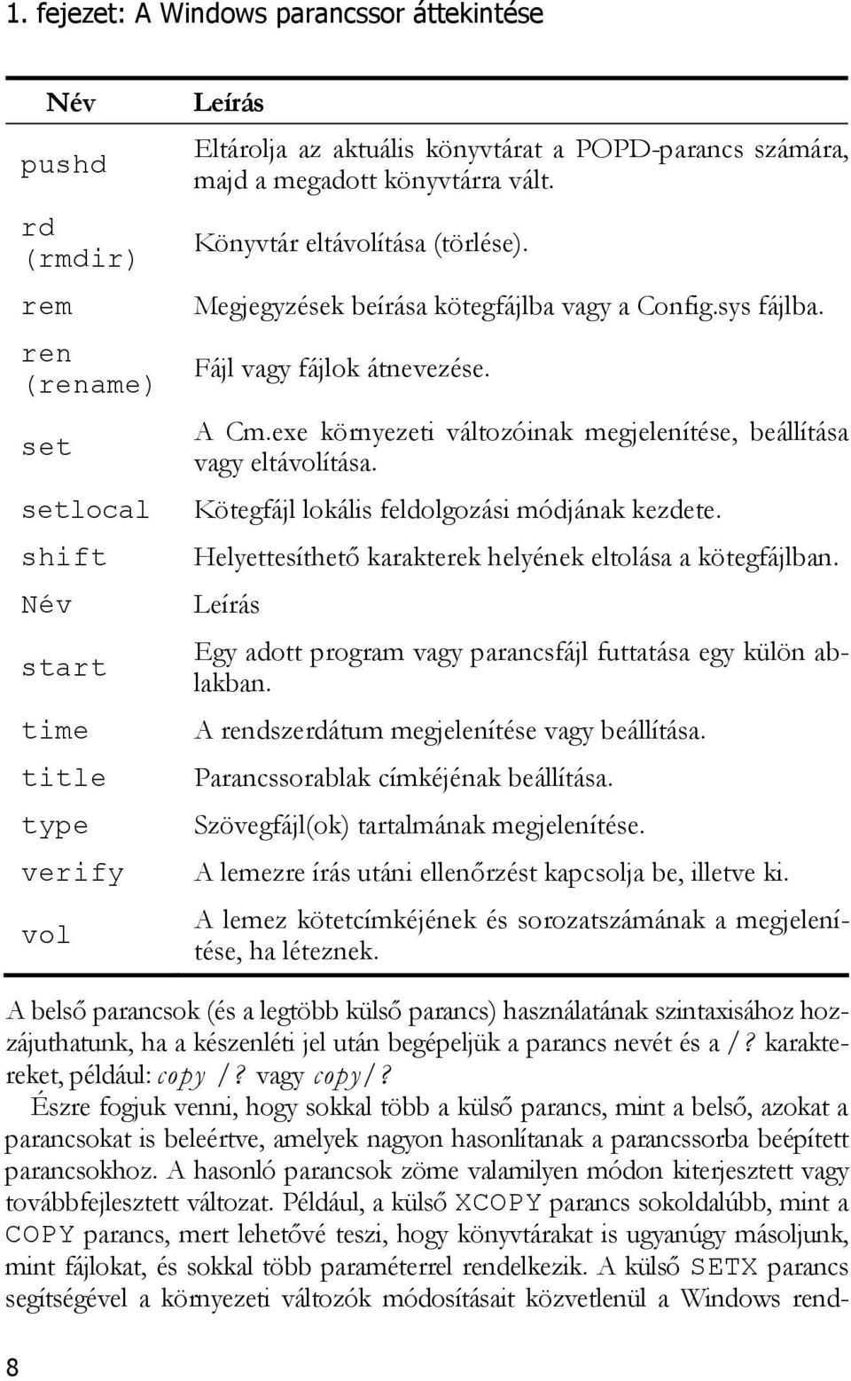 exe környezeti változóinak megjelenítése, beállítása vagy eltávolítása. Kötegfájl lokális feldolgozási módjának kezdete. Helyettesíthető karakterek helyének eltolása a kötegfájlban.