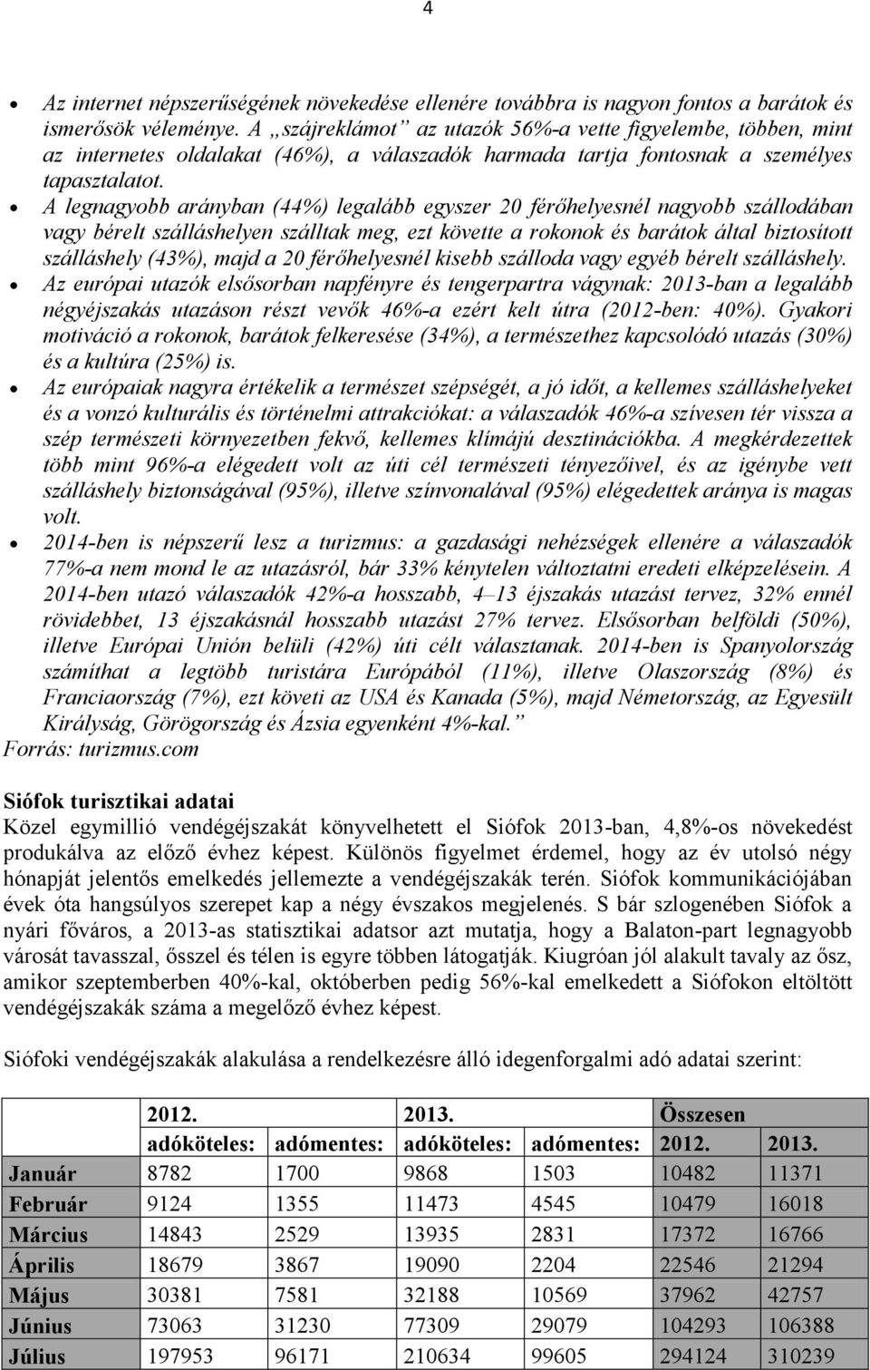 A legnagyobb arányban (44%) legalább egyszer 20 férőhelyesnél nagyobb szállodában vagy bérelt szálláshelyen szálltak meg, ezt követte a rokonok és barátok által biztosított szálláshely (43%), majd a