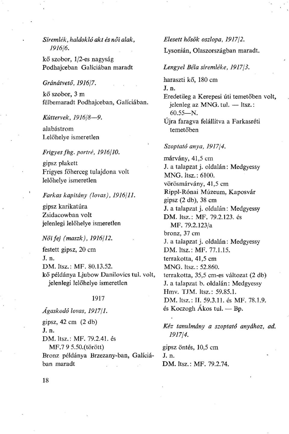 gipsz karikatúra Zsidacowban volt jelenlegi lelőhelye ismeretlen Női fej (maszk), 1916/12. festett gipsz, 20 cm DM. ltsz.: MF. 80.13.52. kő példánya Ljubow Danilovics tul.