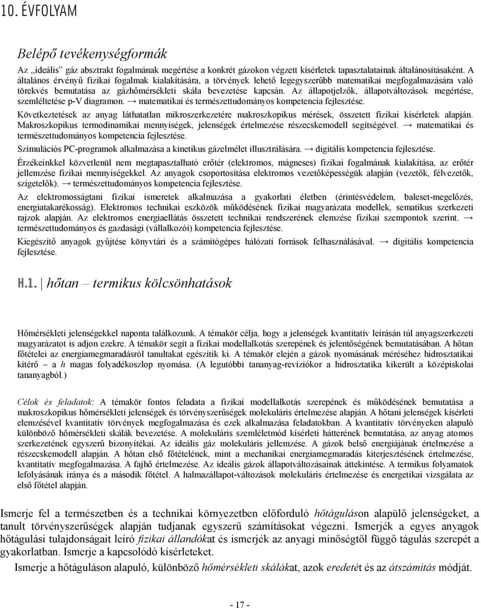 Az állapotjelzők, állapotváltozások megértése, szemléltetése p-v diagramon. matematikai és természettudományos kompetencia fejlesztése.