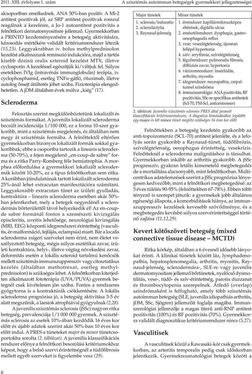 Gyermekkorban a PRINTO kezdeményezésére a betegség aktivitására, károsodás mértékére validált kritériumrendszer létezik (15,23). Leggyakrabban iv.