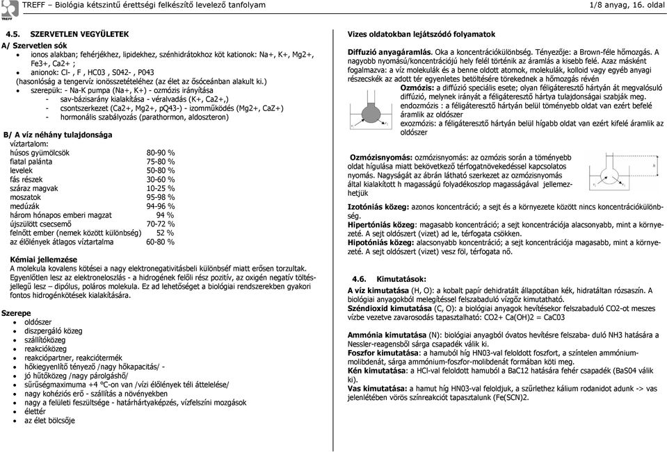 ionösszetételéhez (az élet az ősóceánban alakult ki.