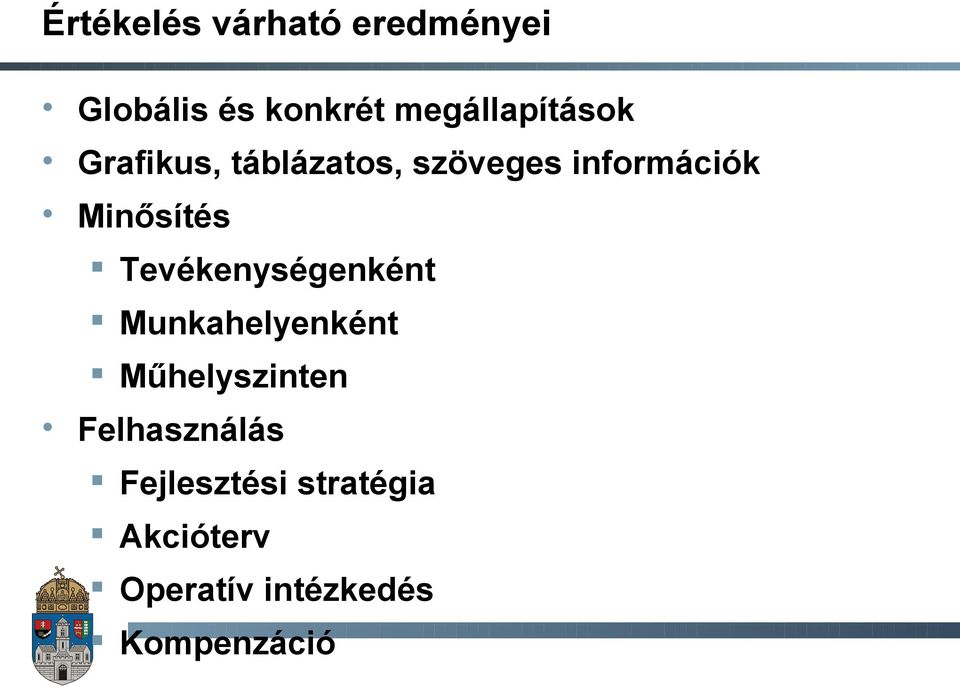 Minősítés Tevékenységenként Munkahelyenként Műhelyszinten