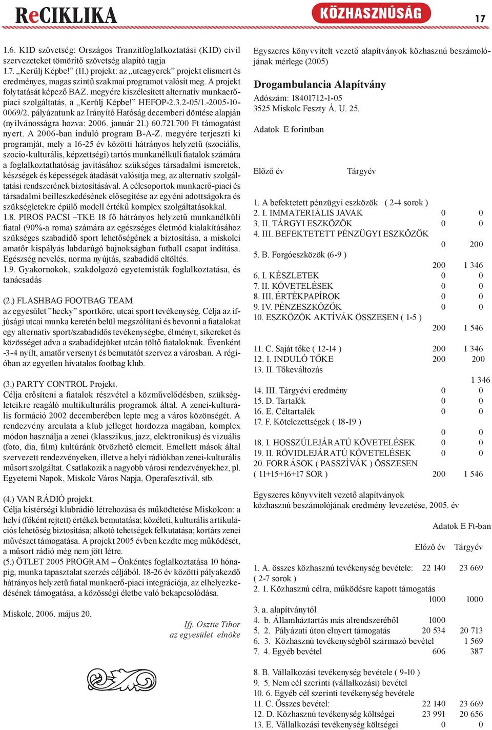 megyére kiszélesített alternatív munkaerőpiaci szolgáltatás, a Kerülj Képbe! HEFOP-2.3.2-05/1.-2005-10- 0069/2. pályázatunk az Irányító Hatóság decemberi döntése alapján (nyilvánosságra hozva: 2006.