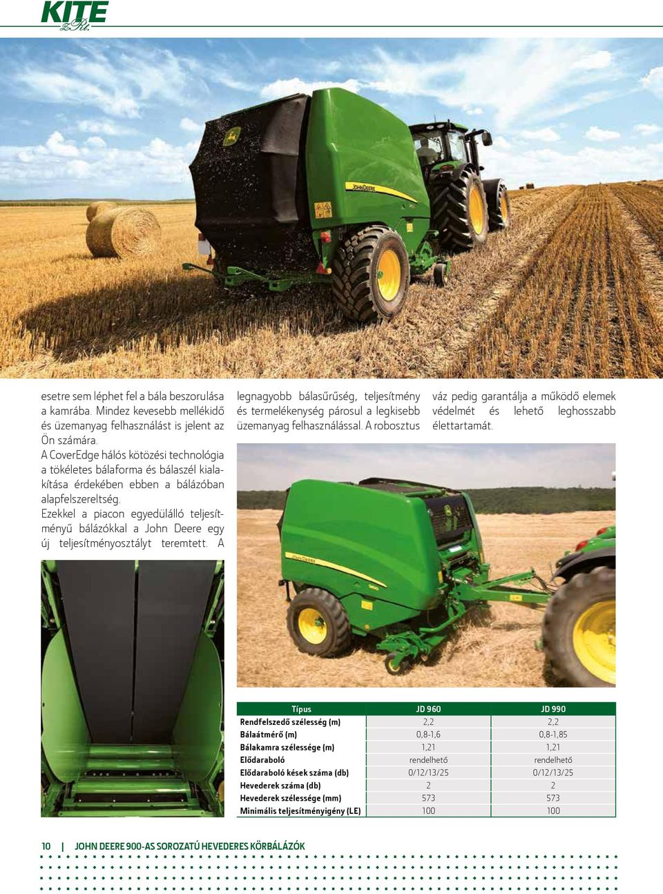 Ezekkel a piacon egyedülálló teljesítményű bálázókkal a John Deere egy új teljesítményosztályt teremtett.