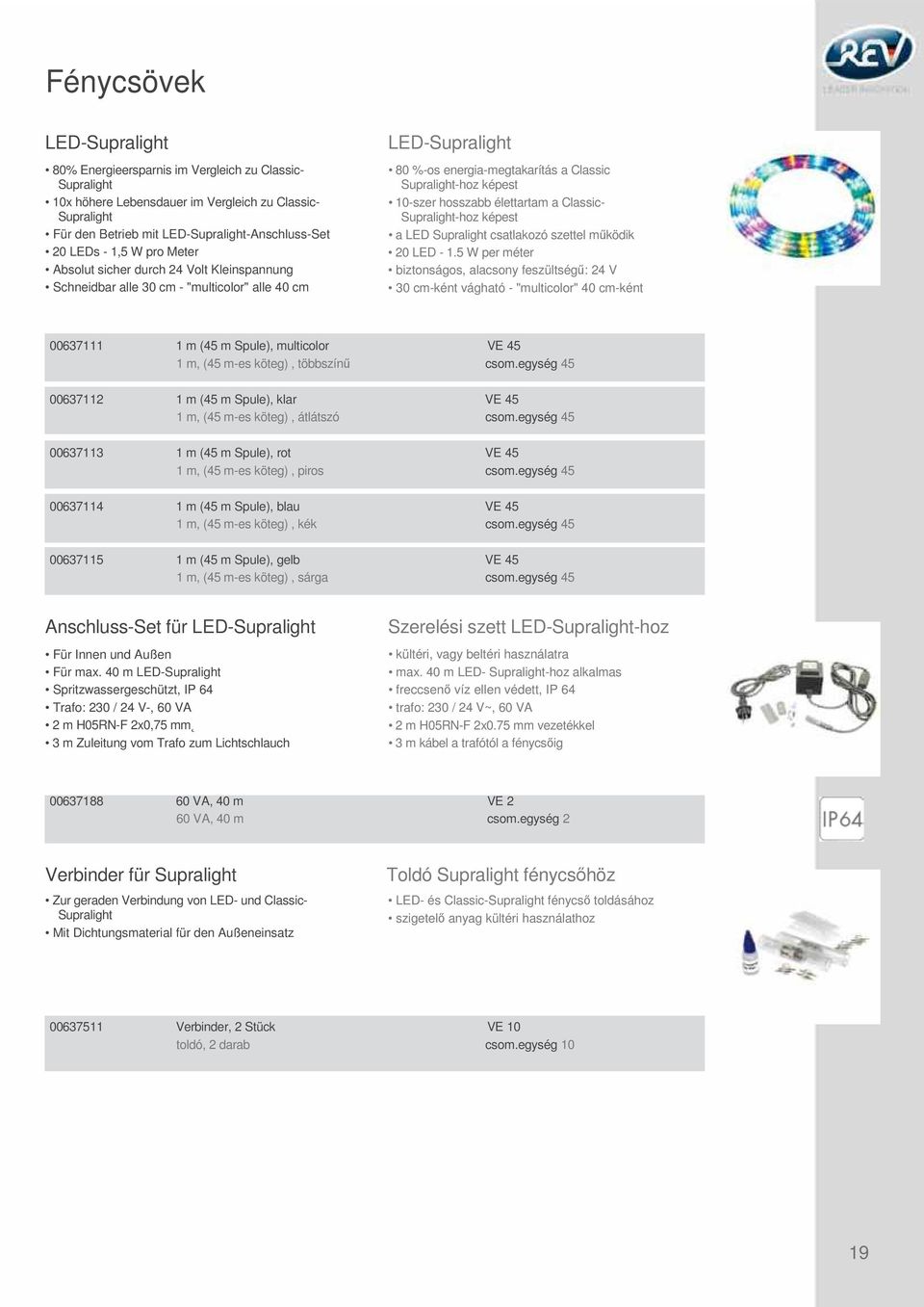 hosszabb élettartam a Classic- Supralight-hoz képest a LED Supralight csatlakozó szettel működik 20 LED - 1.