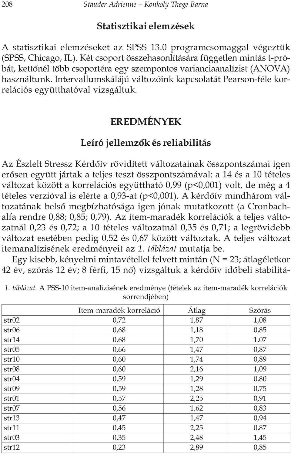 Intervallumskálájú változóink kapcsolatát Pearson-féle korrelációs együtthatóval vizsgáltuk.