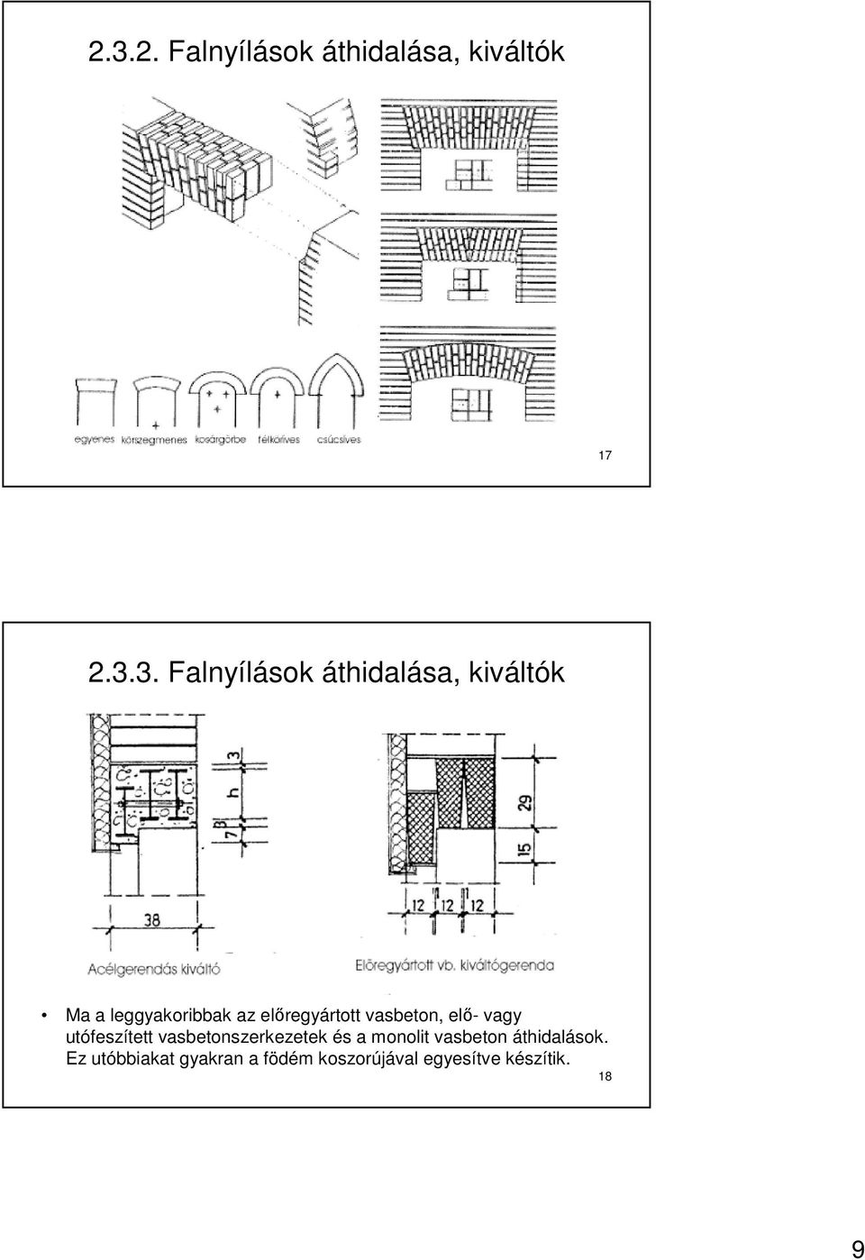 elı- vagy utófeszített vasbetonszerkezetek és a monolit vasbeton