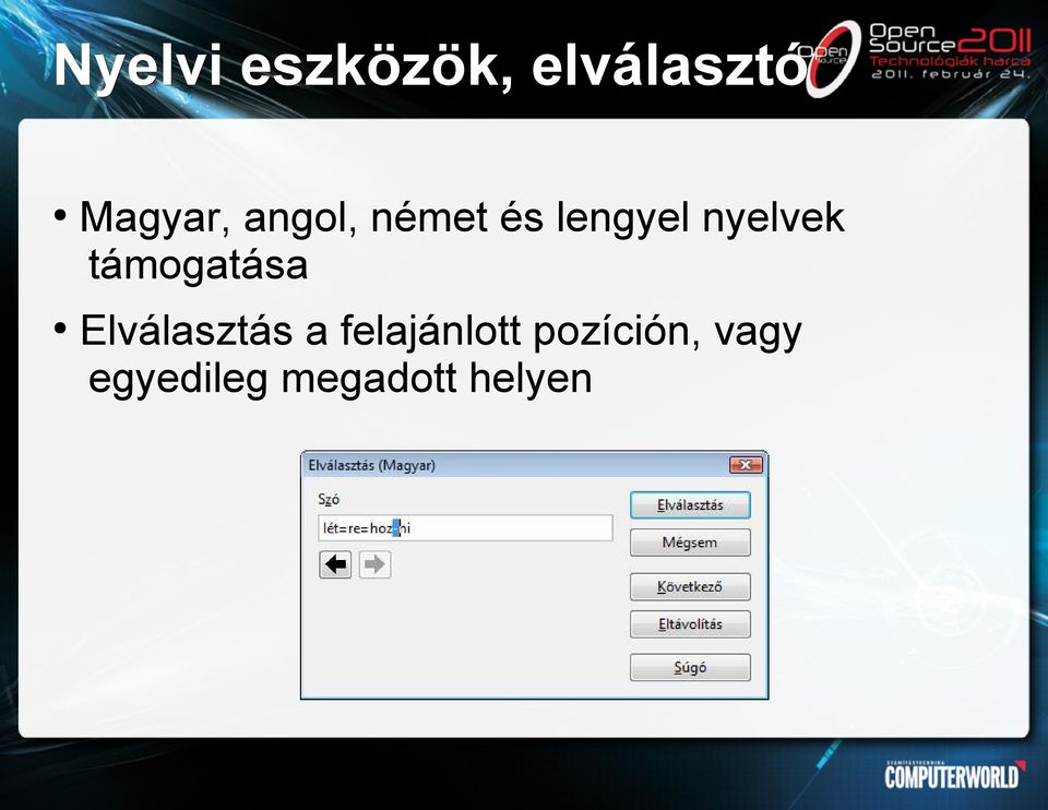 támogatása Elválasztás a felajánlott