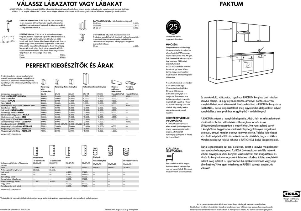 Gyárilag 16 cm magasra állítva. Használd együtt a lábazattal. Mellékelt szerelvényekkel kaphatók. A lábak egyenként 125 kg terhelést bírnak el. 1.000,- CAPITA állítható láb, 4 db. Rozsdamentes acél.