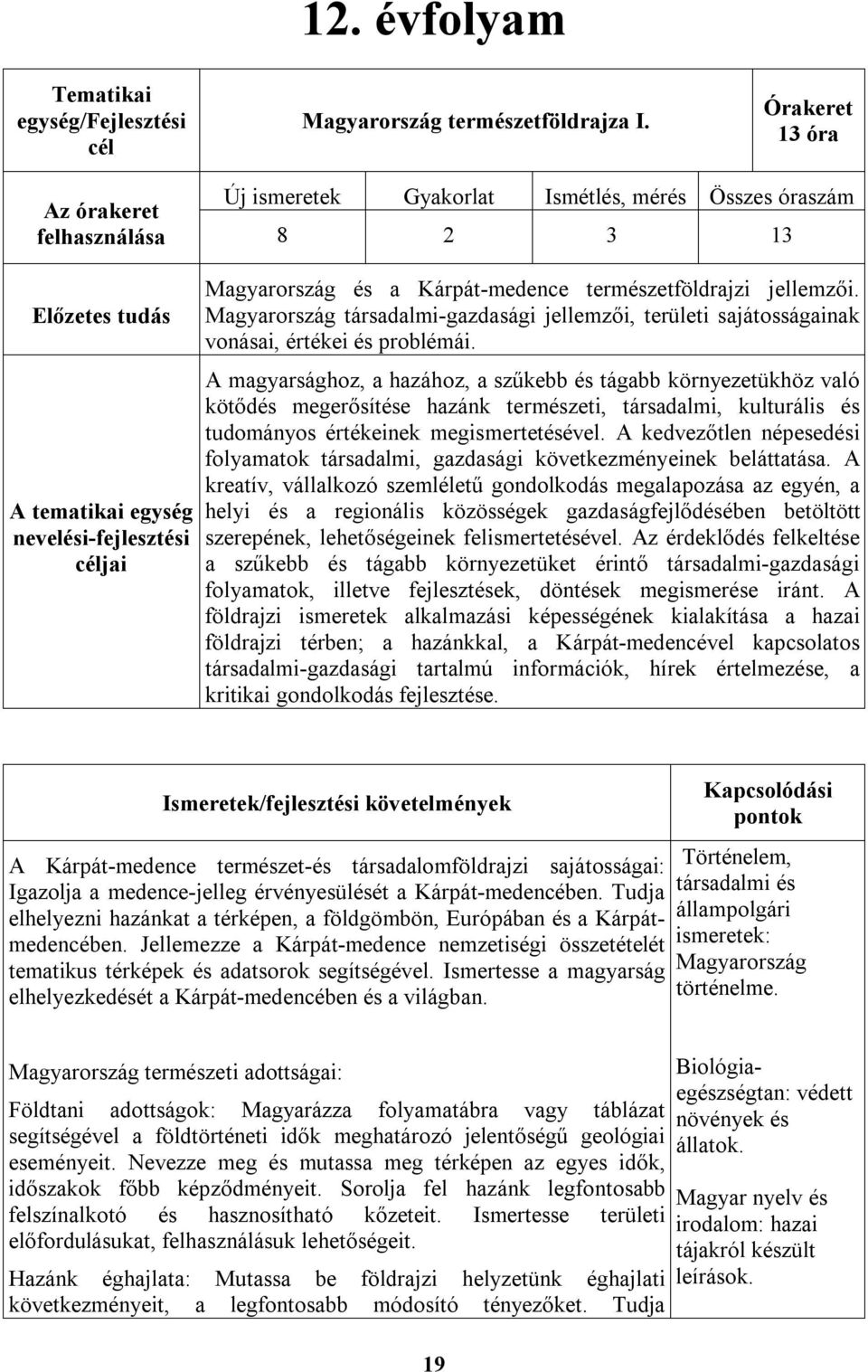 természetföldrajzi jellemzői. Magyarország társadalmi-gazdasági jellemzői, területi sajátosságainak vonásai, értékei és problémái.