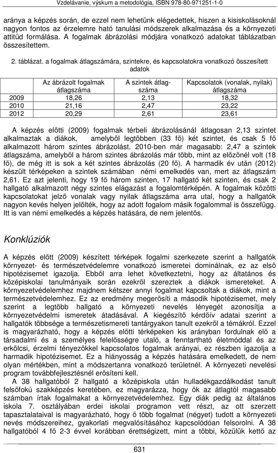 an összesítettem. 2. táblázat.