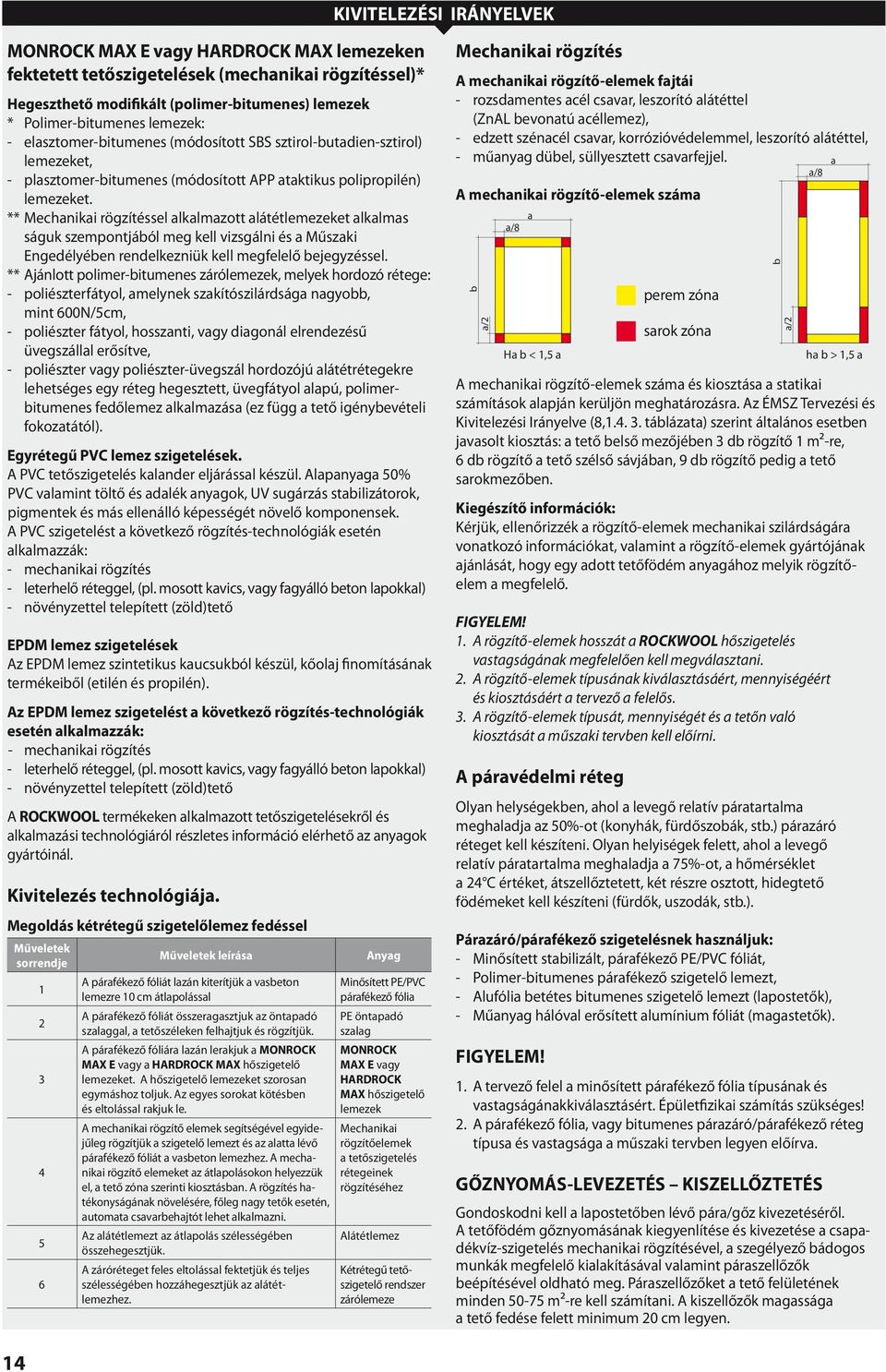 ** Mechanikai rögzítéssel alkalmazott alátétlemezeket alkalmas ságuk szempontjából meg kell vizsgálni és a Műszaki Engedélyében rendelkezniük kell megfelelő bejegyzéssel.