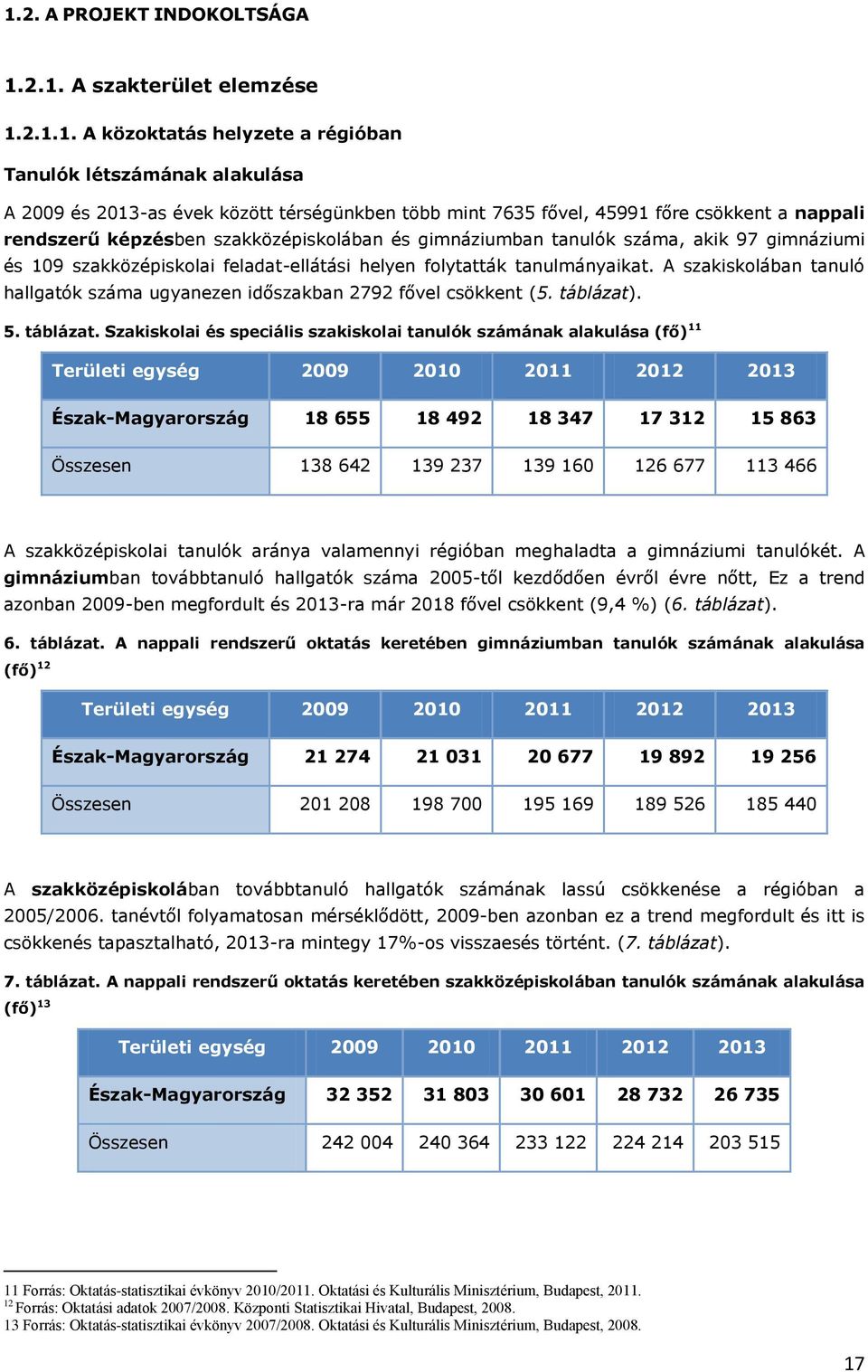 A szakiskolában tanuló hallgatók száma ugyanezen időszakban 2792 fővel csökkent (5. táblázat)