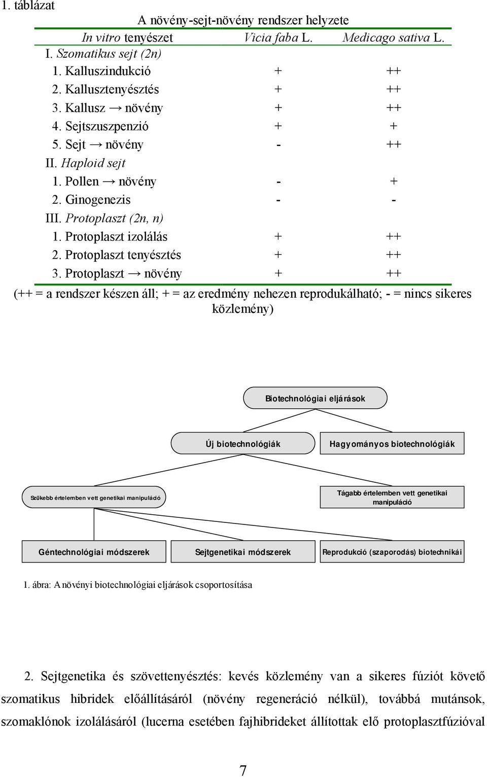 Protoplaszt tenyésztés + ++ 3.