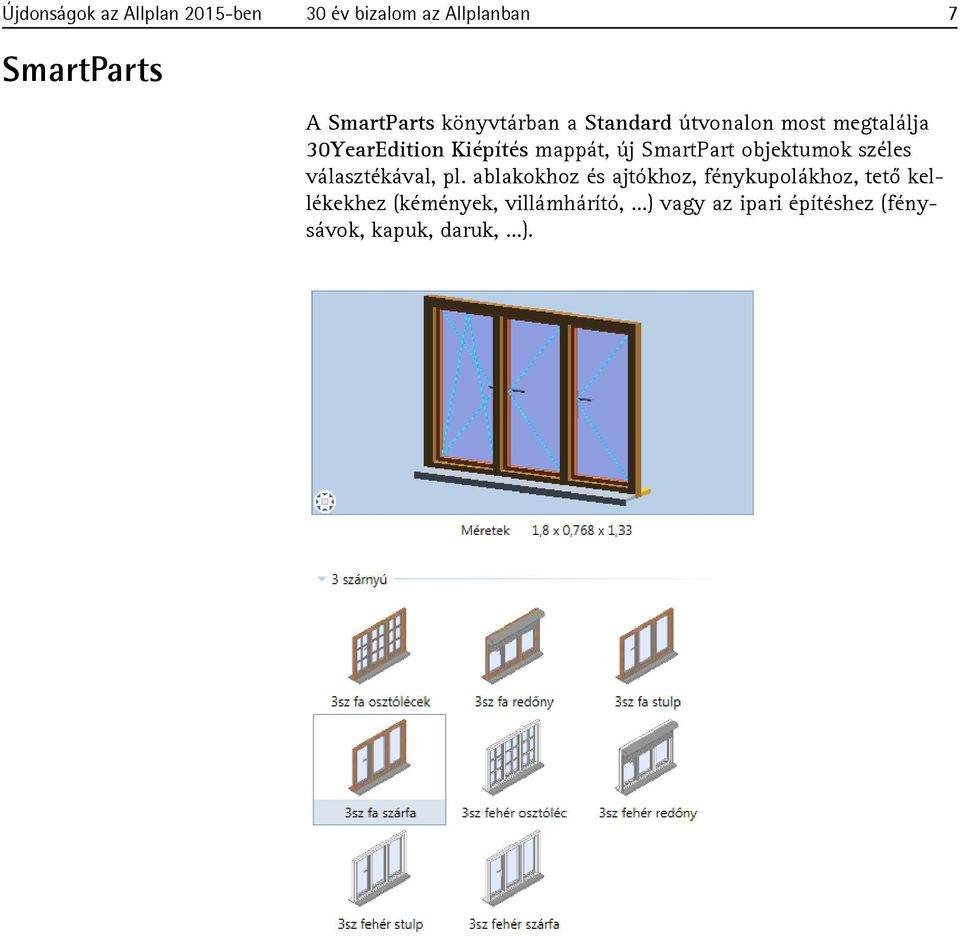 SmartPart objektumok széles választékával, pl.