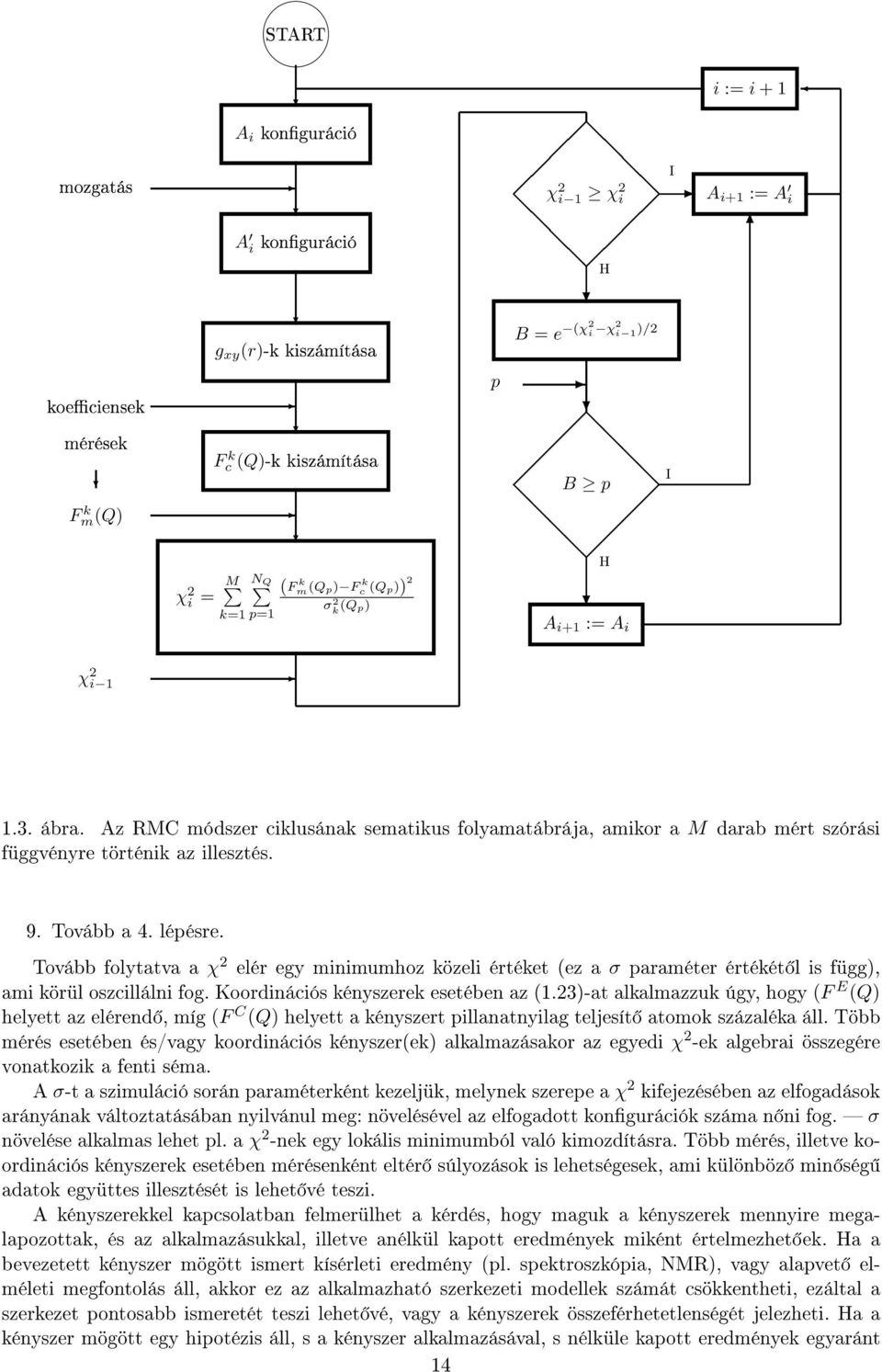 Tovább a 4. lépésre. Tovább folytatva a χ elér egy minimumhoz közeli értéket (ez a σ paraméter értékét l is függ), ami körül oszcillálni fog. Koordinációs kényszerek esetében az (1.