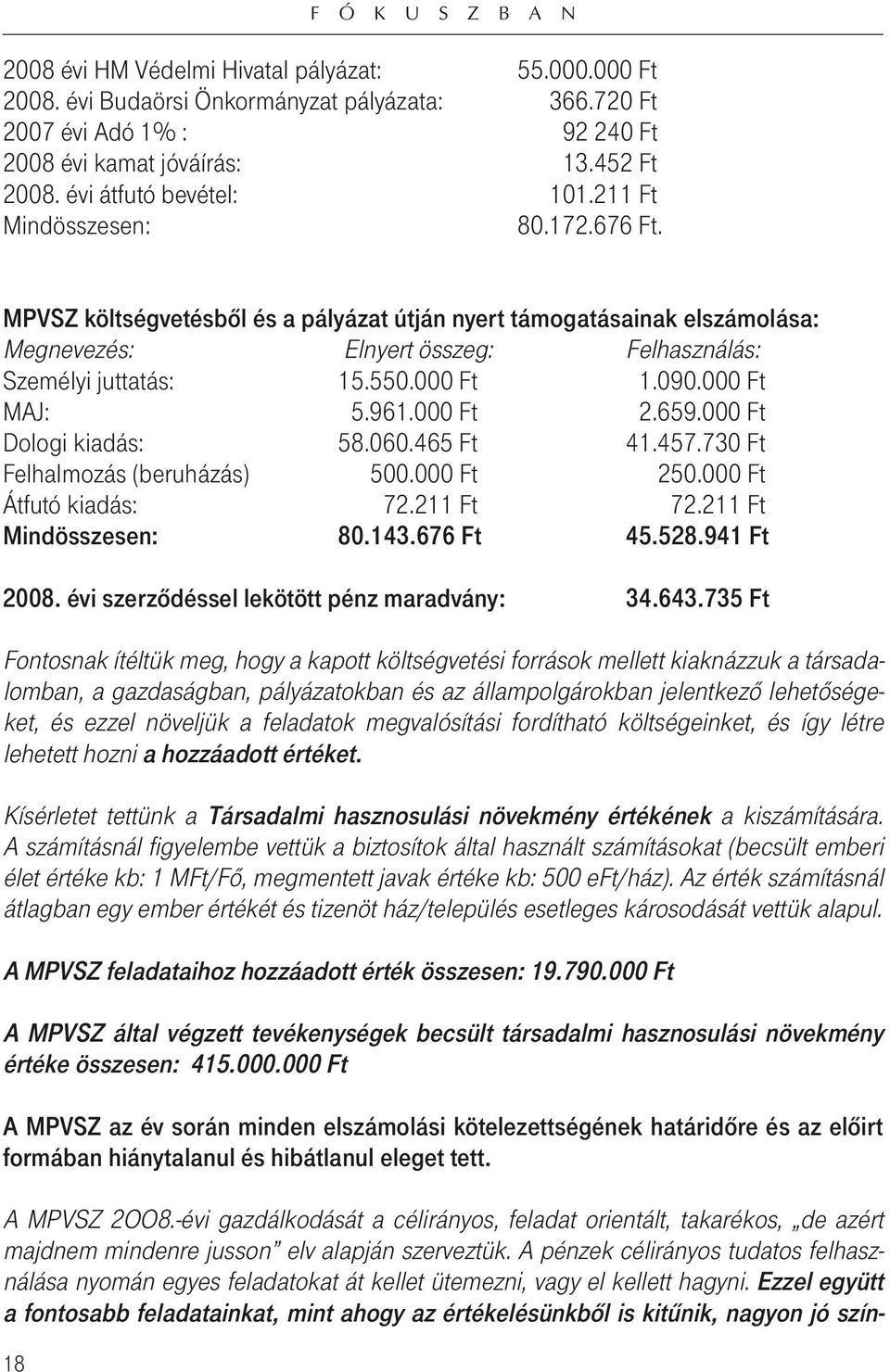 550.000 Ft 1.090.000 Ft MAJ: 5.961.000 Ft 2.659.000 Ft Dologi kiadás: 58.060.465 Ft 41.457.730 Ft Felhalmozás (beruházás) 500.000 Ft 250.000 Ft Átfutó kiadás: 72.211 Ft 72.211 Ft Mindösszesen: 80.143.