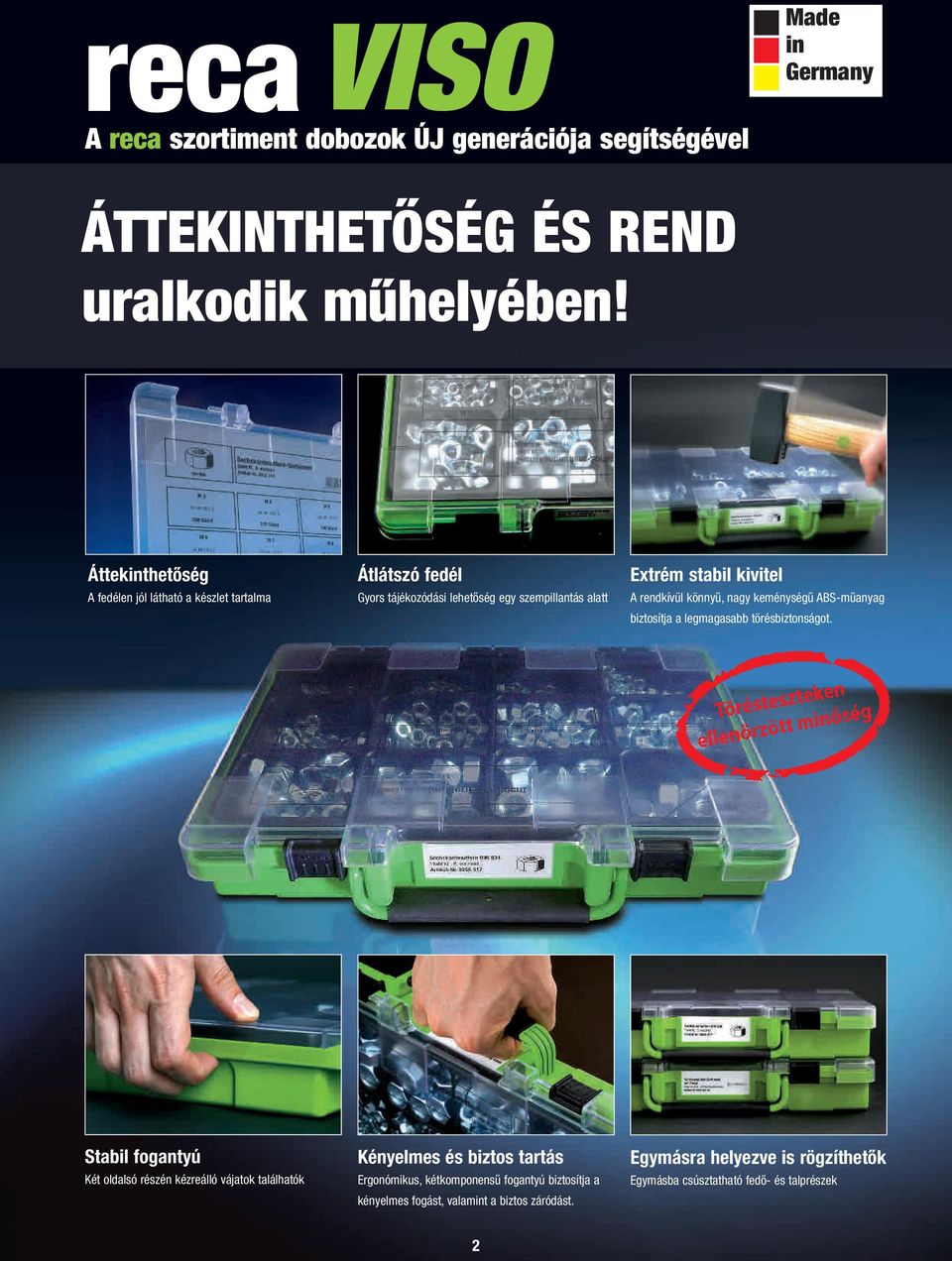 rendkívül könnyű, nagy keménységű ABS-műanyag biztosítja a legmagasabb törésbiztonságot.