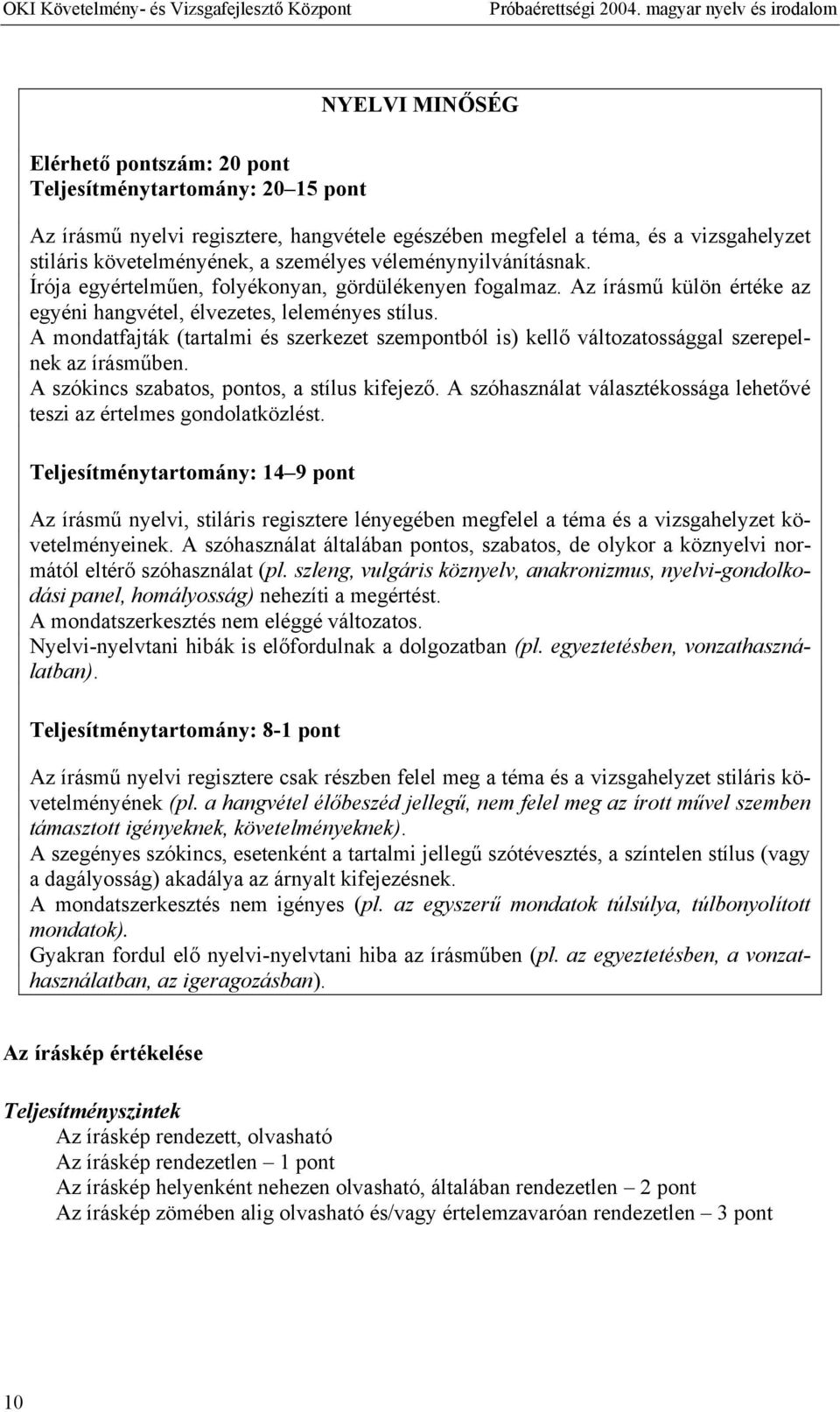 A mondatfajták (tartalmi és szerkezet szempontból is) kellő változatossággal szerepelnek az írásműben. A szókincs szabatos, pontos, a stílus kifejező.