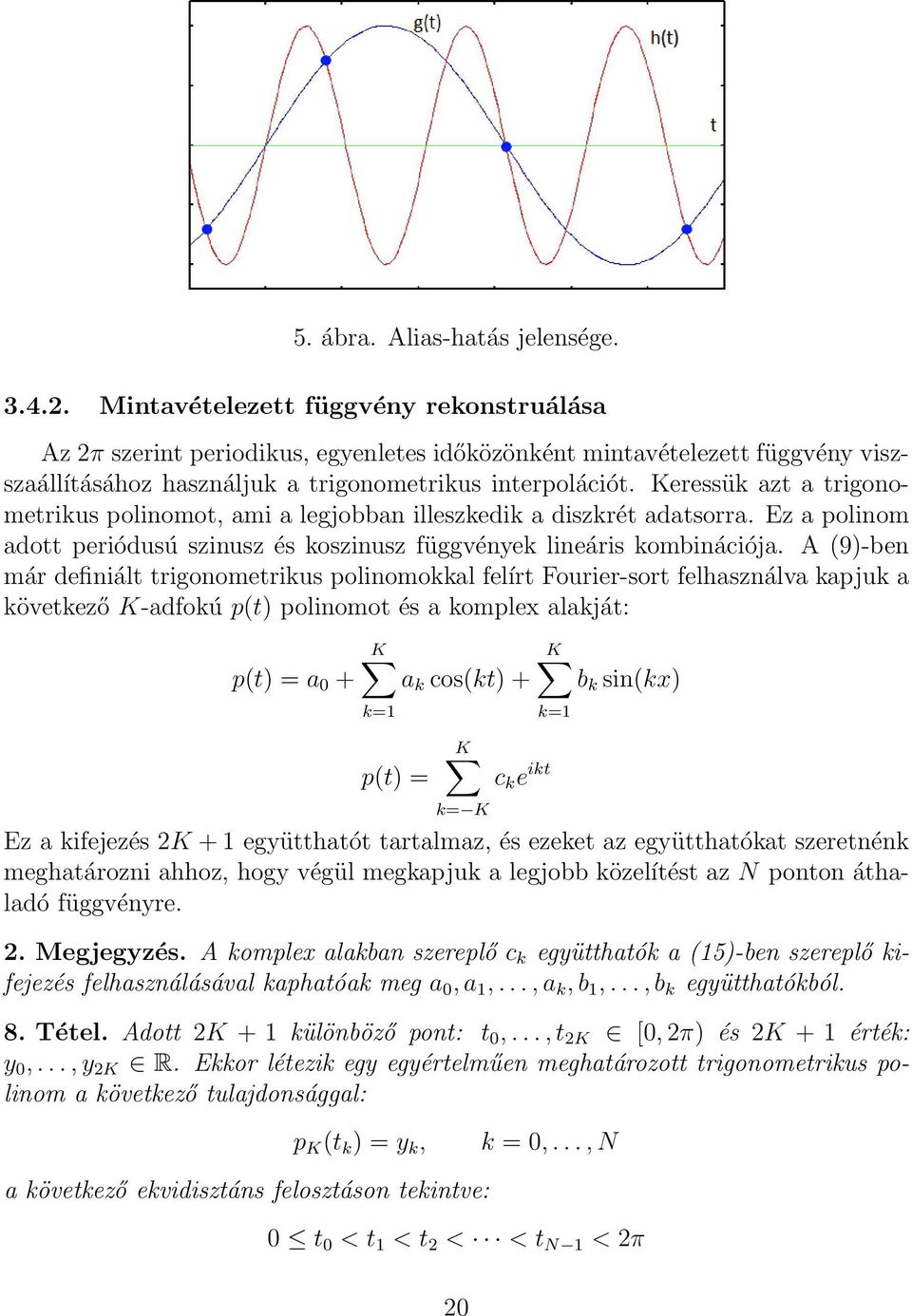 Keressük azt a trigonometrikus polinomot, ami a legjobban illeszkedik a diszkrét adatsorra. Ez a polinom adott periódusú szinusz és koszinusz függvények lineáris kombinációja.