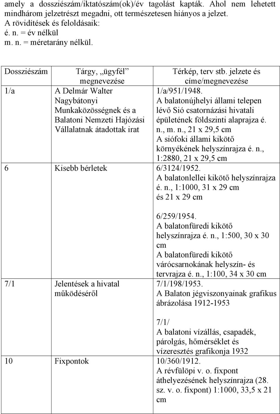 A balatonújhelyi állami telepen lévő Sió csatornázási hivatali épületének földszinti alaprajza é. n., m. n., 21 x 29,5 A siófoki állami kikötő környékének helyszínrajza é. n., 1:2880, 21 x 29,5 6 Kisebb bérletek 6/3124/1952.