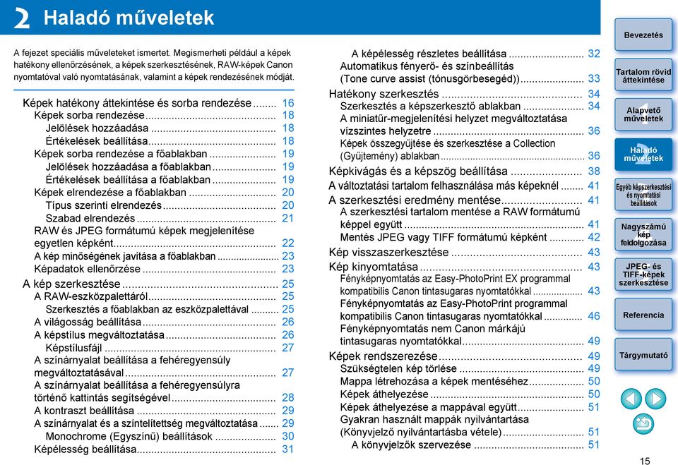 .. 9 Értékelések beállítása a főablakban... 9 Képek elrendezése a főablakban... 0 Típus szerinti elrendezés... 0 Szabad elrendezés... RAW és JPEG formátumú ek megjelenítése egyetlen ként.