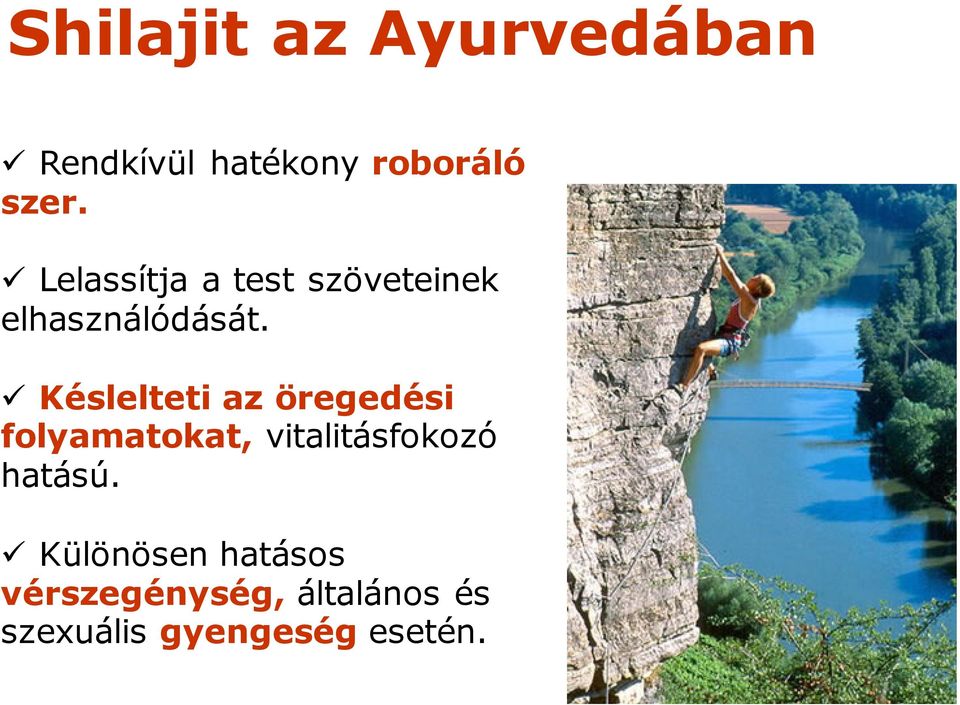 Késlelteti az öregedési folyamatokat, vitalitásfokozó