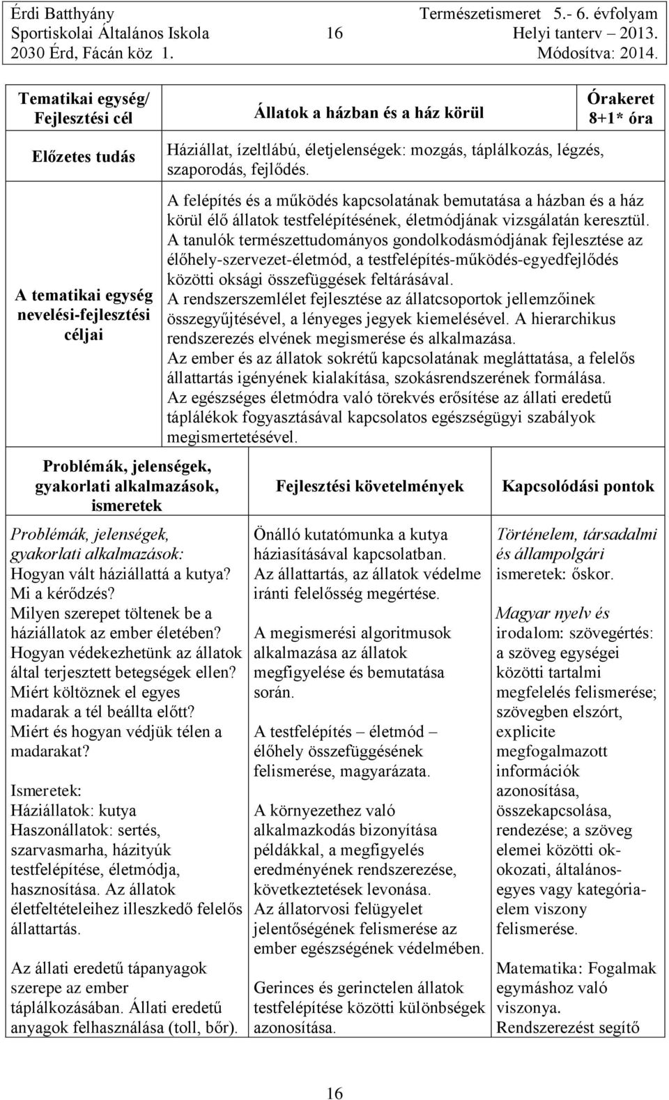 Mi a kérődzés? Milyen szerepet töltenek be a háziállatok az ember életében? Hogyan védekezhetünk az állatok által terjesztett betegségek ellen? Miért költöznek el egyes madarak a tél beállta előtt?