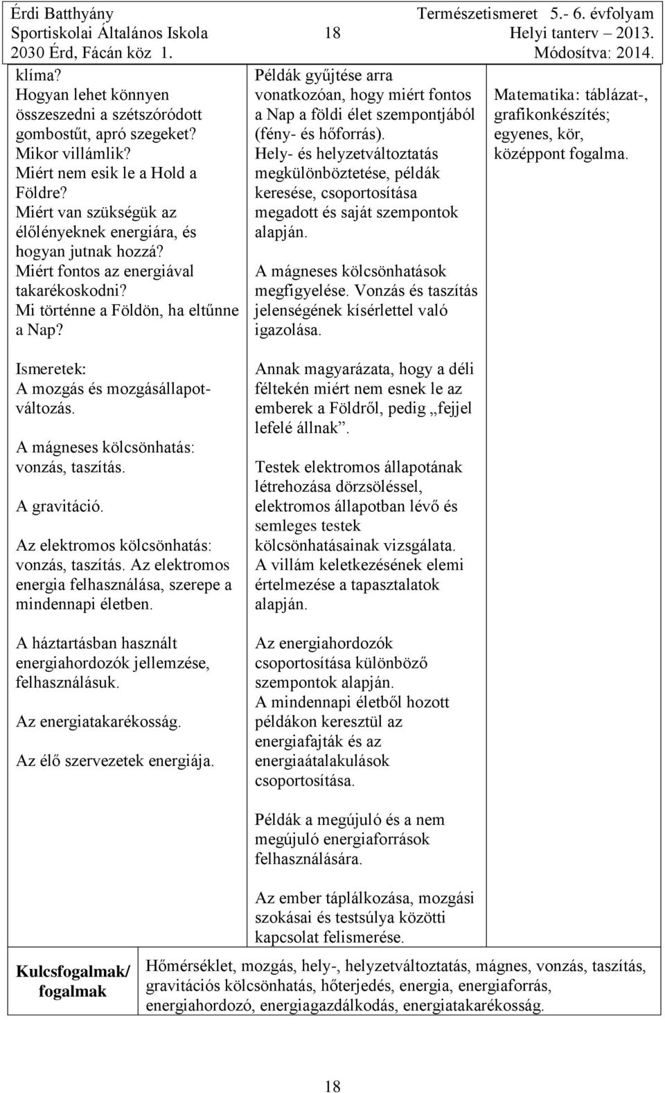 (fény- és hőforrás). egyenes, kör, Mikor villámlik? Hely- és helyzetváltoztatás középpont fogalma. Miért nem esik le a Hold a megkülönböztetése, példák Földre?