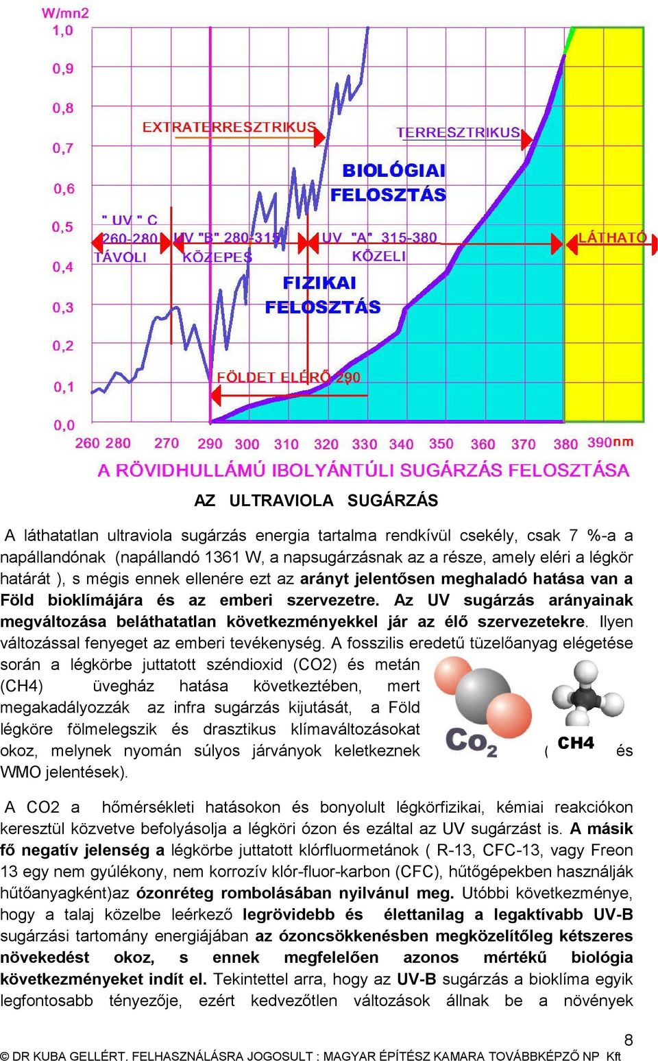 Az UV sugárzás arányainak megváltozása beláthatatlan következményekkel jár az élő szervezetekre szervezetekre. Ilyen változással fenyeget az emberi tevékenység.