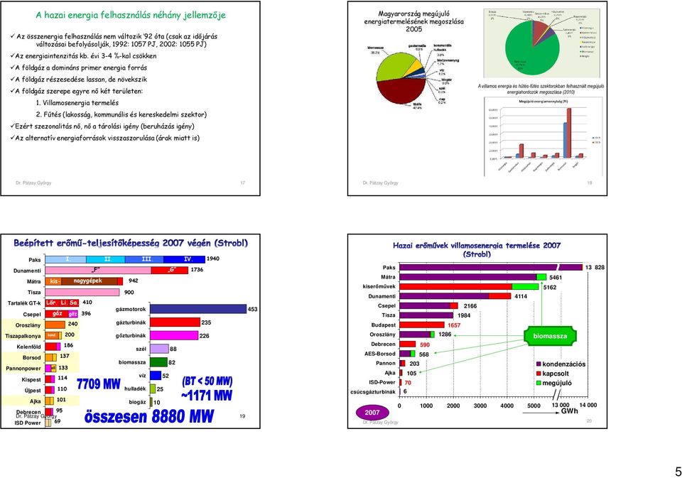 évi 3-4 %-kal csökken A földgáz a domináns primer energia forrás A földgáz részesedése lassan, de növekszik A földgáz szerepe egyre nő két területen: A villamos energia és hűtés-fűtés szektorokban