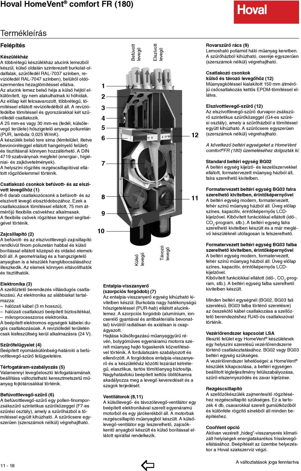 Az előlap két felcsavarozott, többrétegű, tömítéssel ellátott revíziófedélből áll. A revíziófedélbe tömítéssel és gyorszárakkal két szűrőfedél csatlakozik.